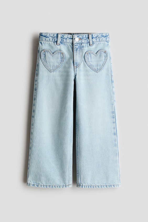 Детские джинсы H&M Motif-Detail Wide-Leg Jeans