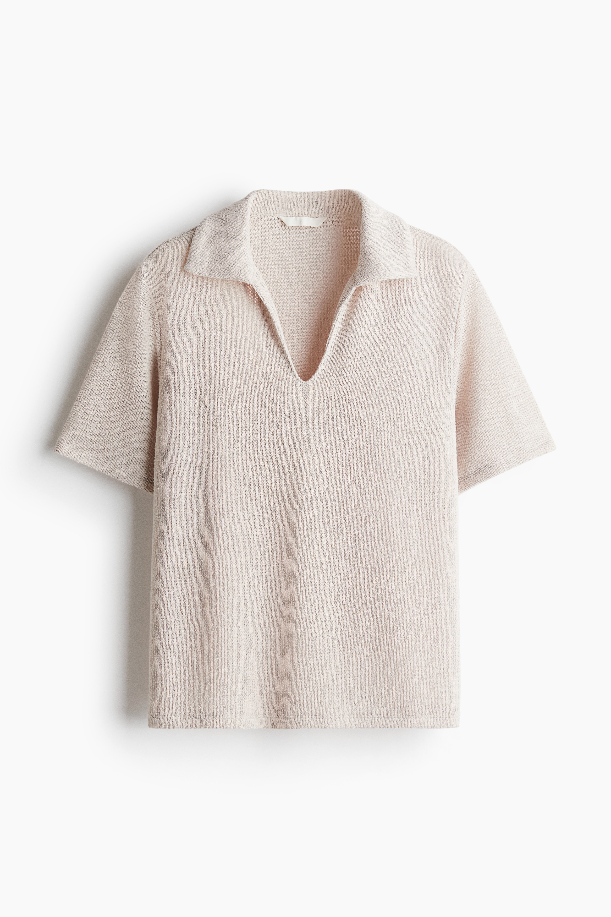 Knit Top with Collar - Light beige - Ladies | H&M US