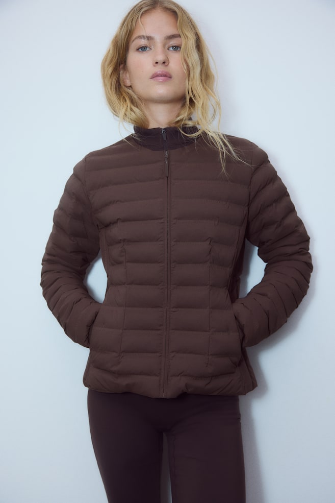 Insulated jacket with ThermoMove™ - Coffee bean brown/Black/Light beige - 1