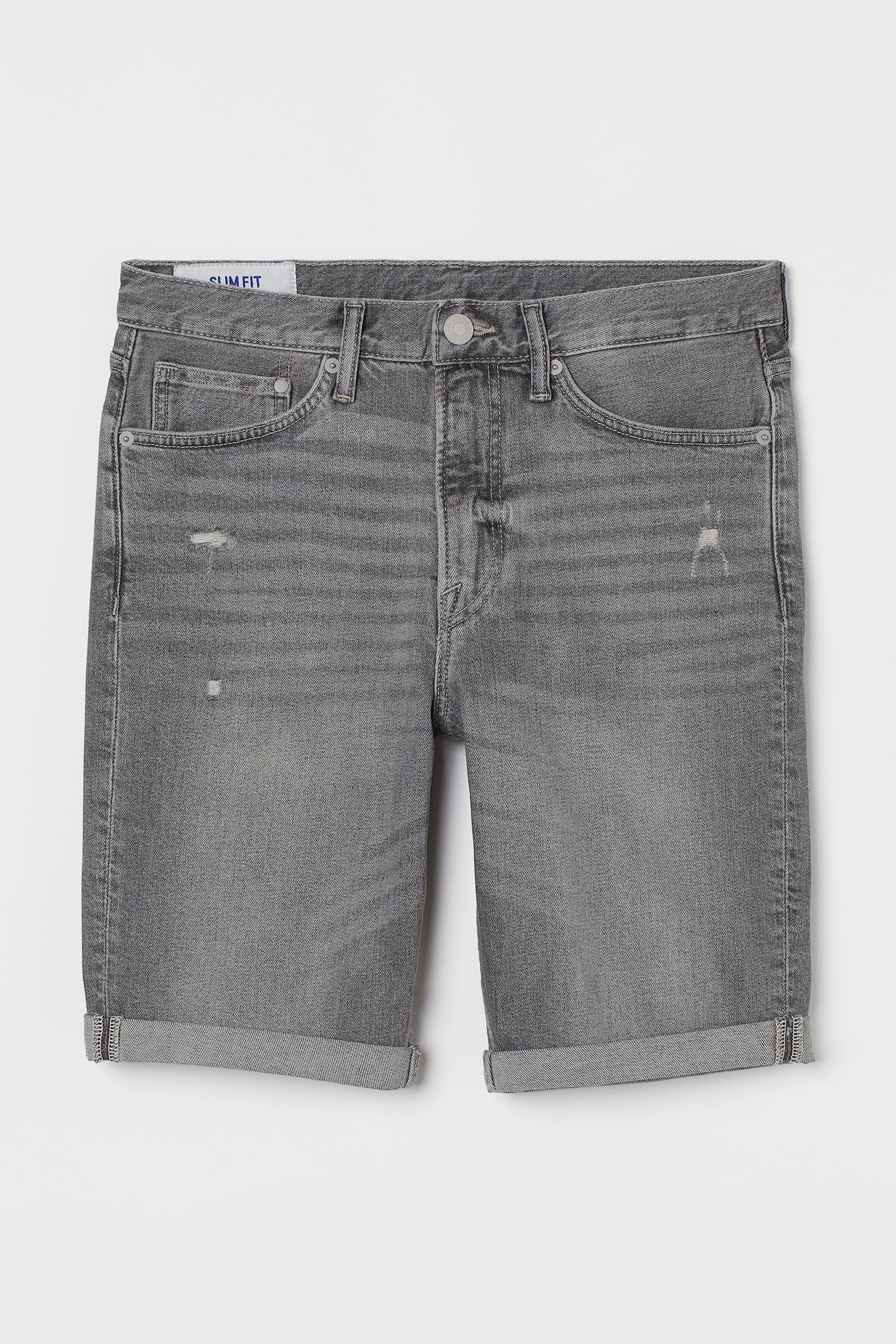 Slim Denim shorts - Grey - 1