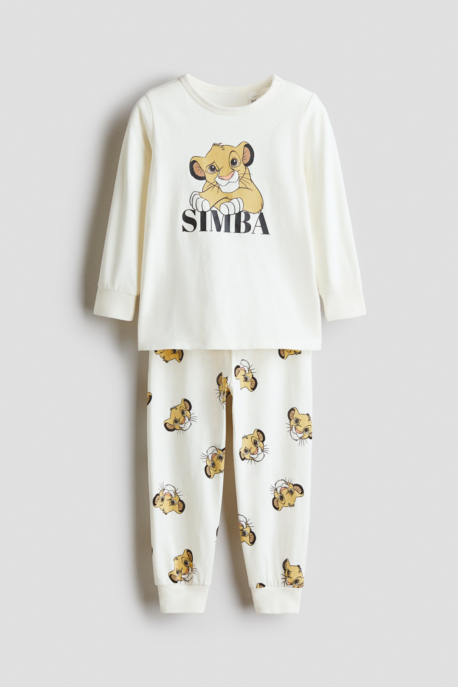 Printed cotton pyjamas - Cream/The Lion King/Brown/Mickey Mouse