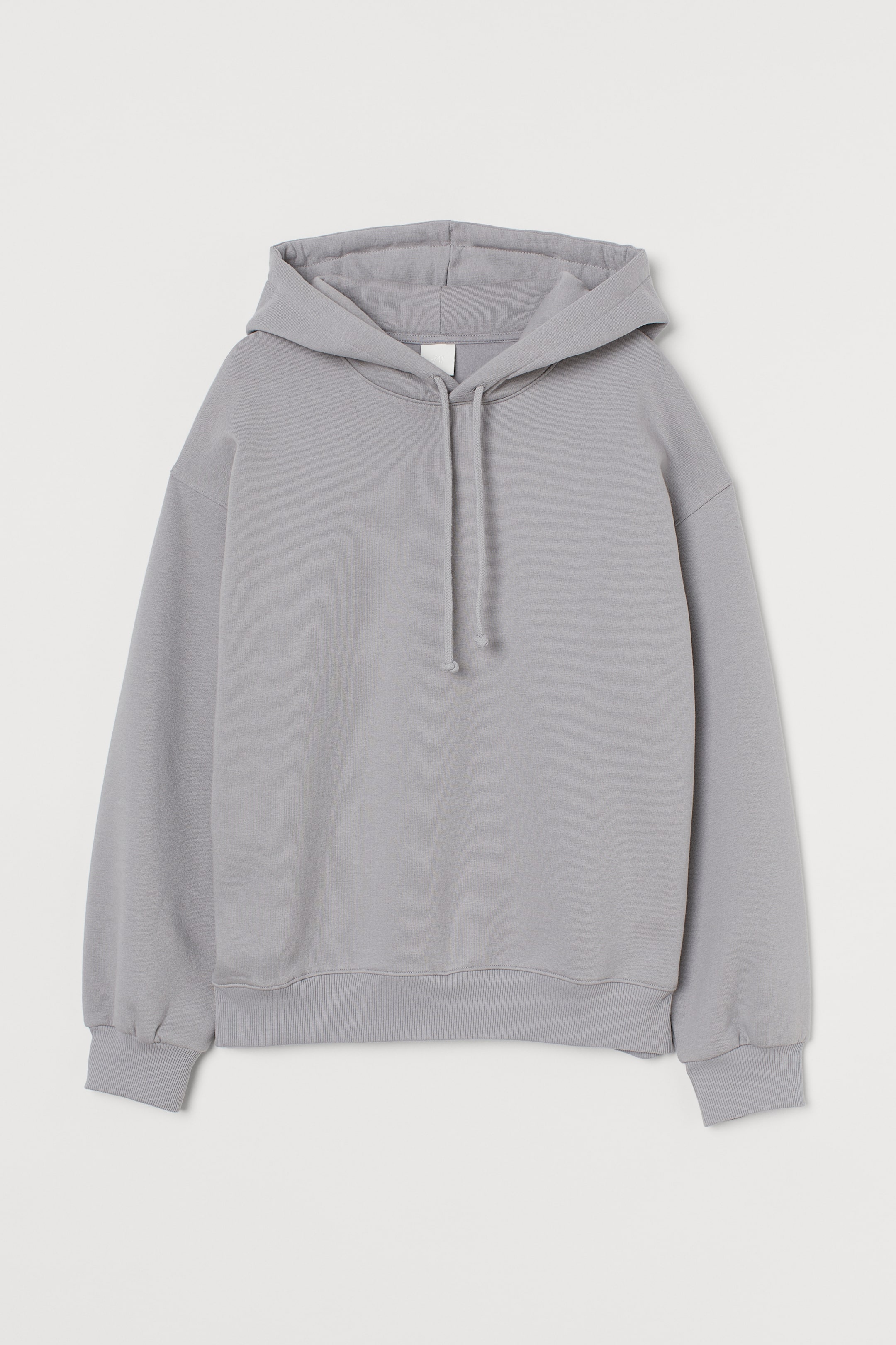 Cotton-blend Hoodie - Long sleeve - Regular length - Light gray ...