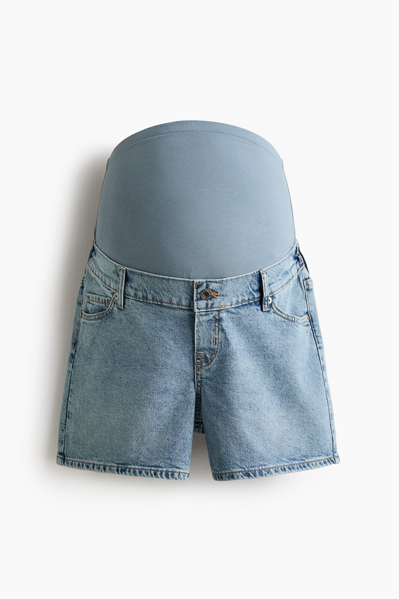 MAMA Jeansshorts - Helles Denimblau/Denimblau/Weiss - 1