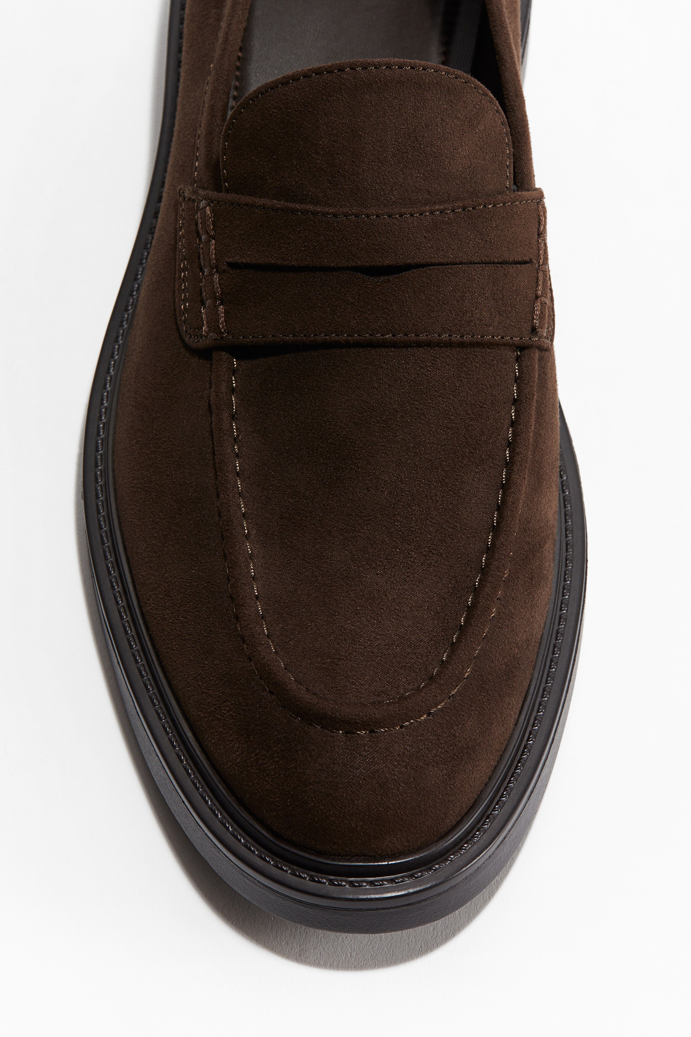 H&M Men\'s Dark Brown Slip-On Loafers Loafers - Brown - Men | H&M US main image 2