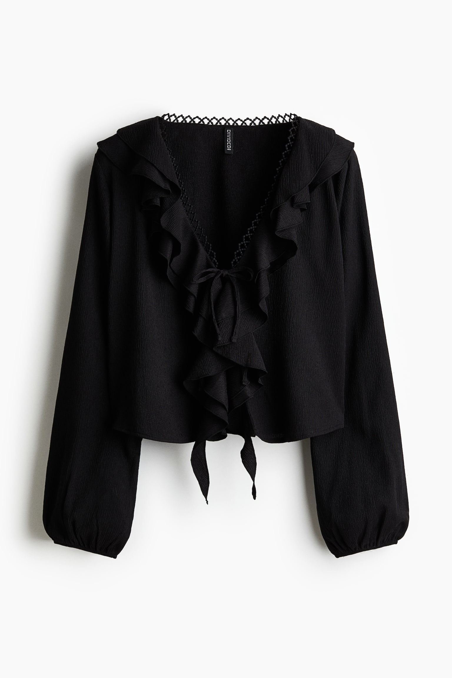 Flounce-trimmed blouse - Black/Red/White/floral