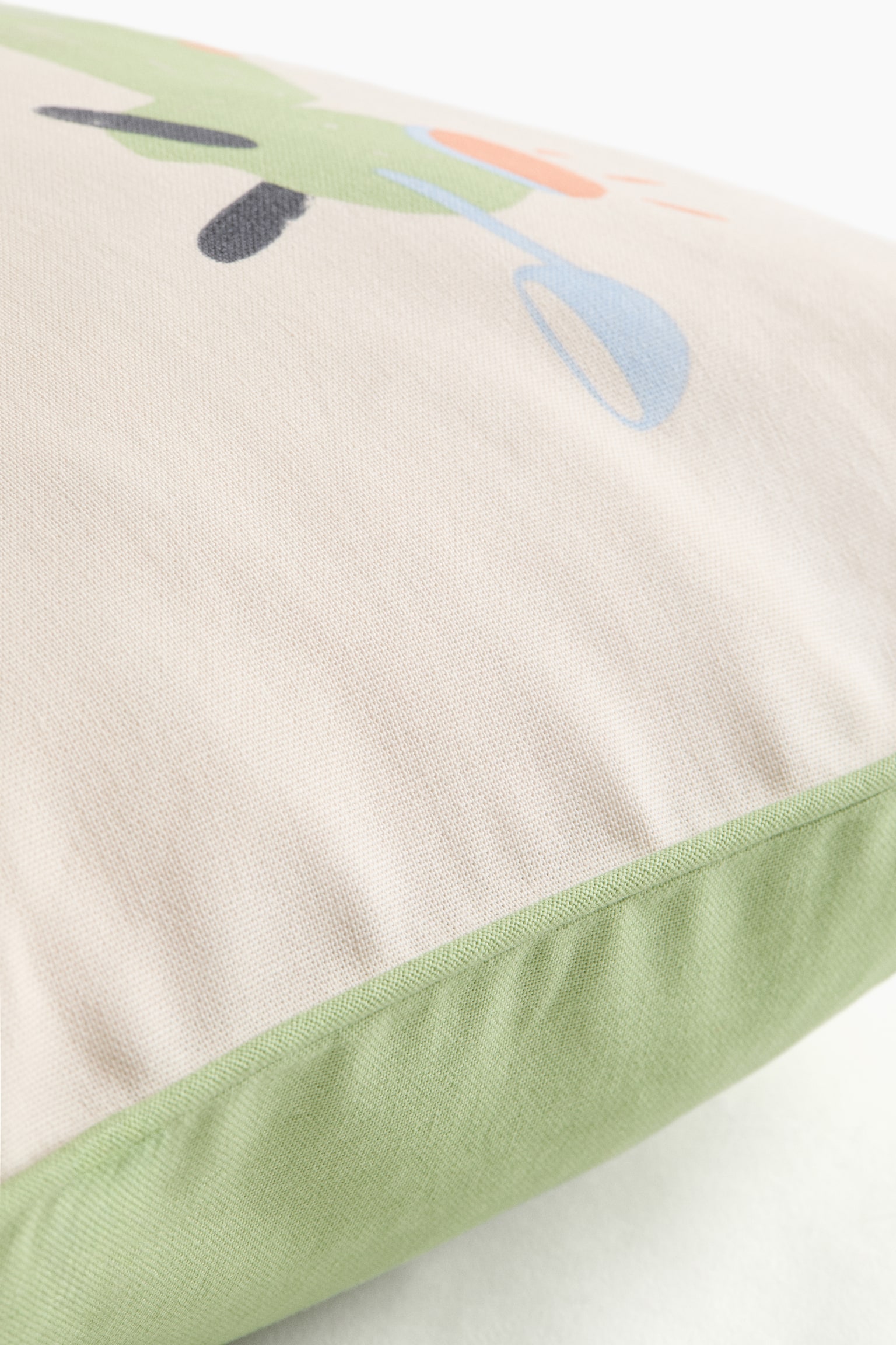 Housse de coussin en toile de coton imprimée - Vert/scooter/Beige clair/tyrannosaure - 3