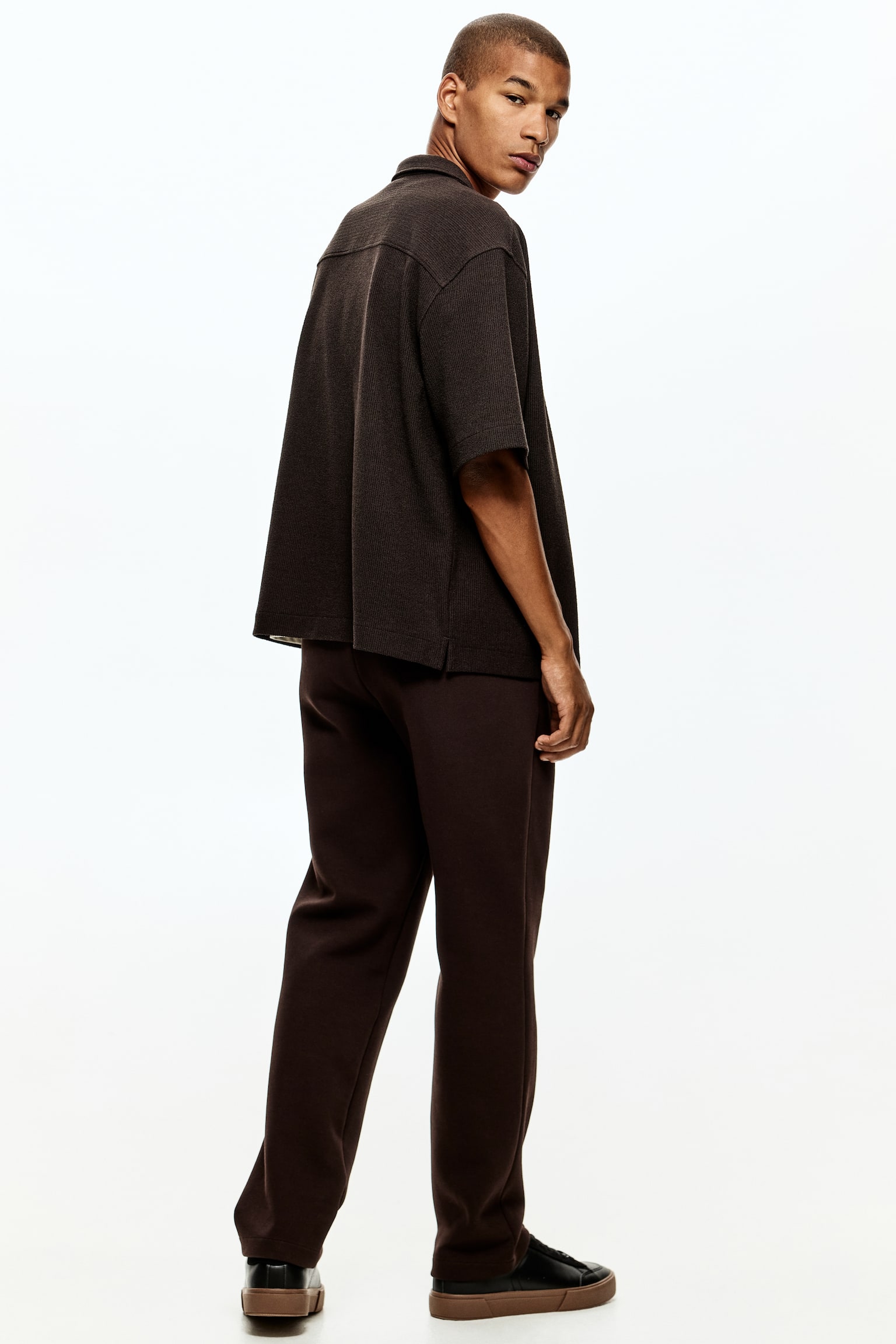 Regular Fit Tailored joggers - Dark brown/White/Black/White/Light grey marl - 5