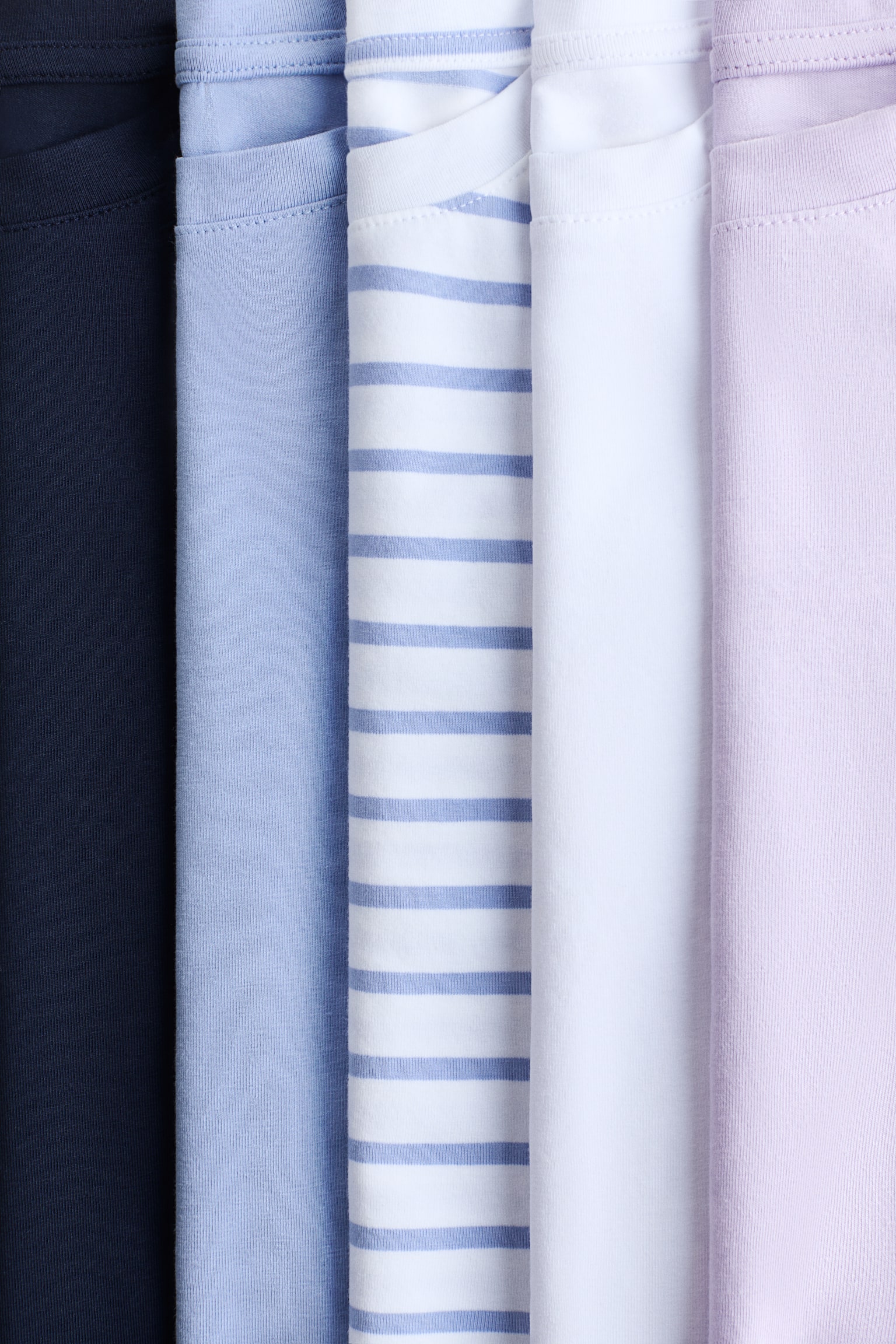 Детские топы H&M 5-Pack Cotton Tops, цвет: Фиолетовый / Синий — фото 2