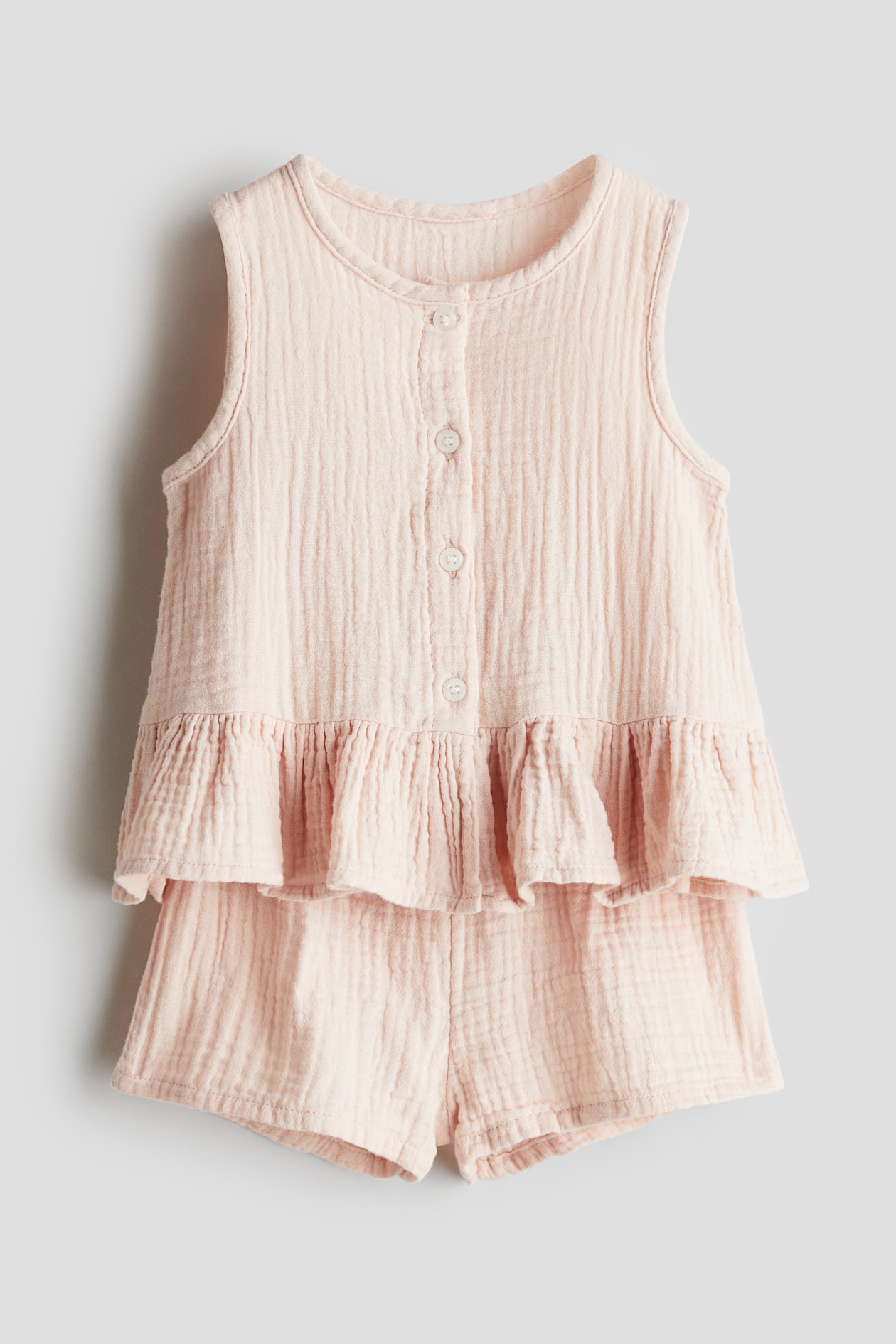 MINI SHORTS AND SLEEVELESS TOP WITH BUTTONS 2 PC. SET - SCARLETT main image 0