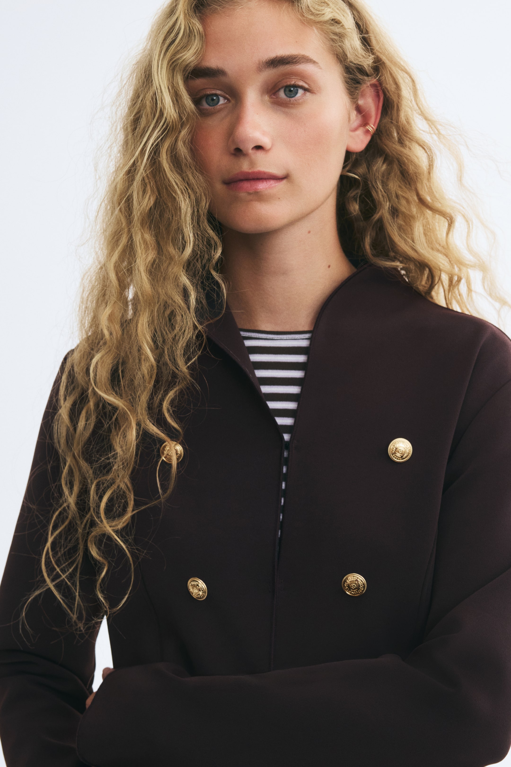 Женские куртки H&M Button-Detail Jersey Jacket — фото 4