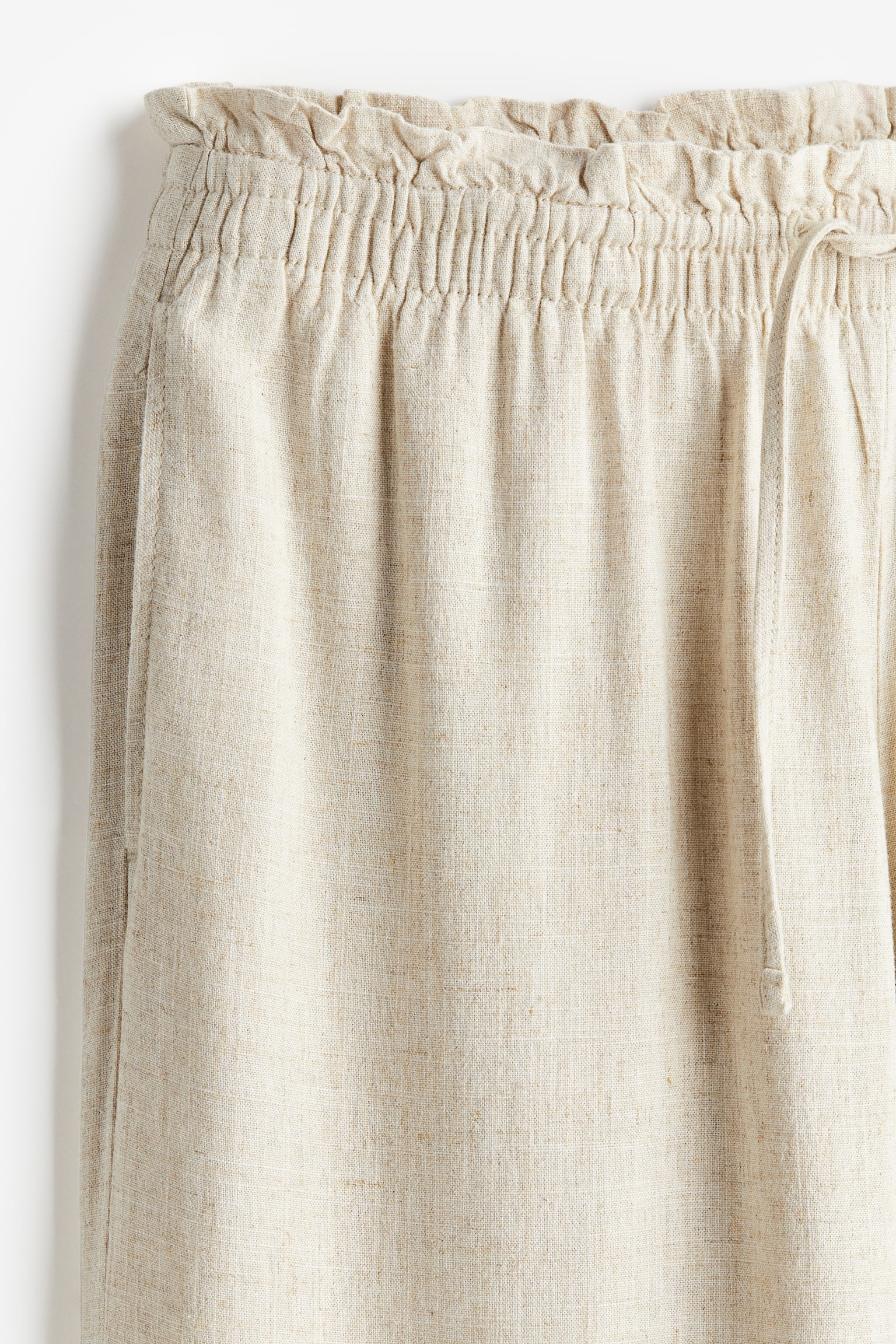 Linen Blend Pull On Pants - Light beige marle/Cream/Black - 7