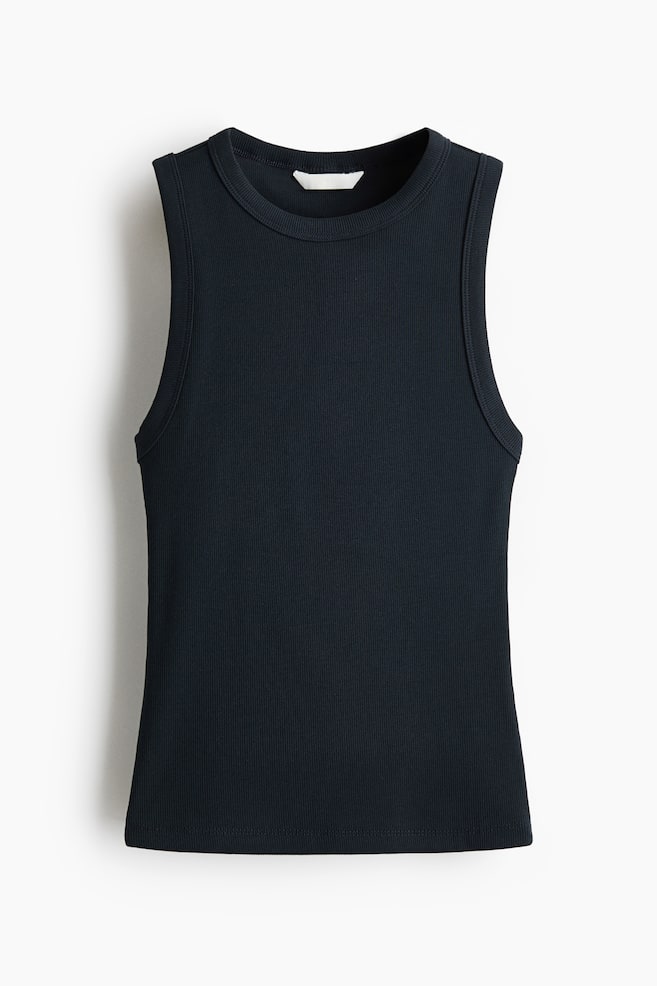 Ribbed Tank Top - Navy blue/Black/Olive green/Bright red/White - 1
