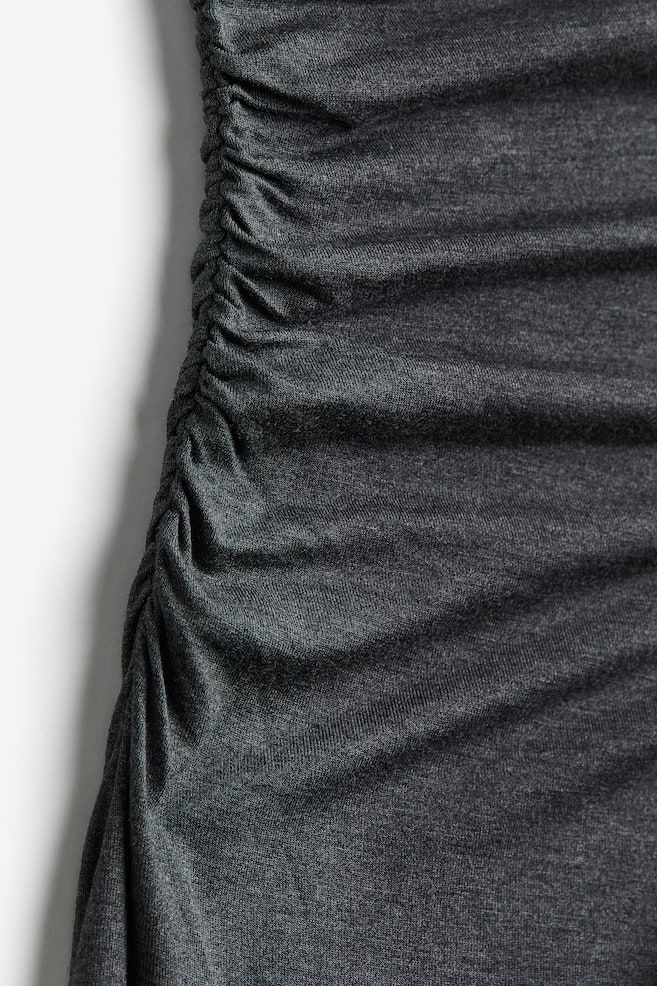 Gathered bodycon dress - Dark grey marl/Black/Zebra print/Black/Light beige/Striped/dc/dc/dc - 4