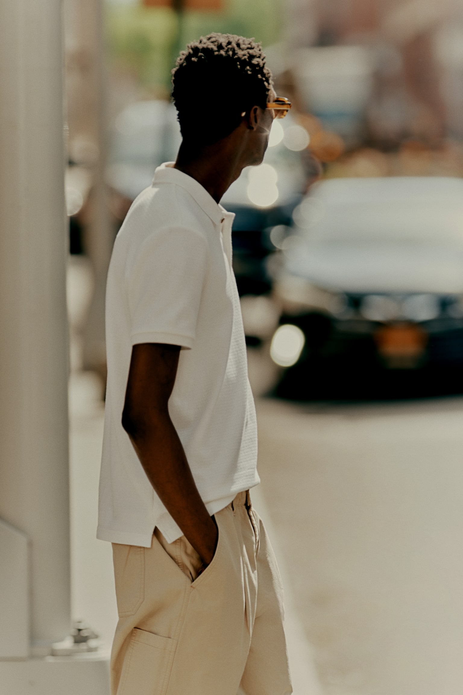 Slim Fit Polo shirt - White/Navy blue/Brown - 6