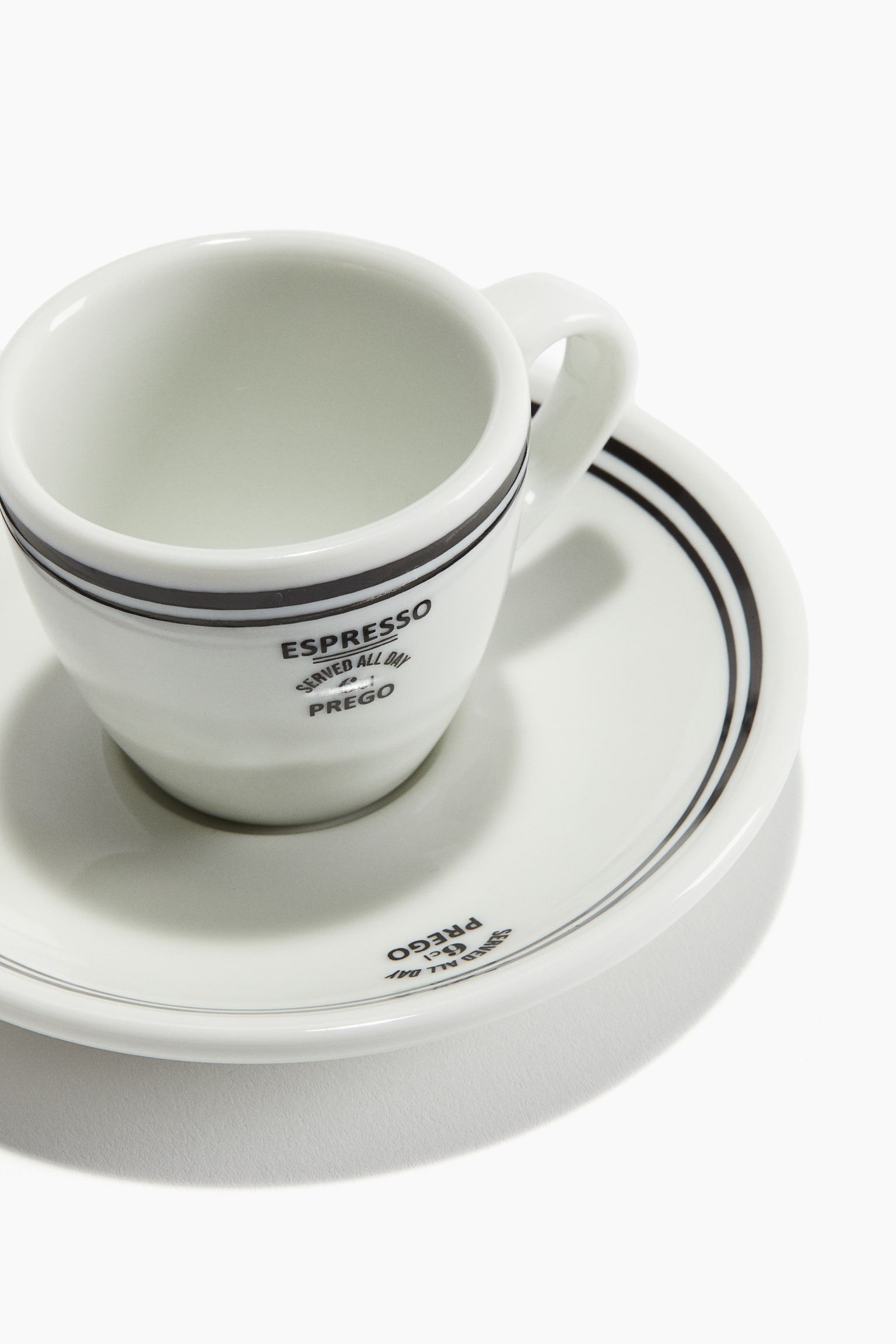 Espresso cup and saucer - White/Black - 4