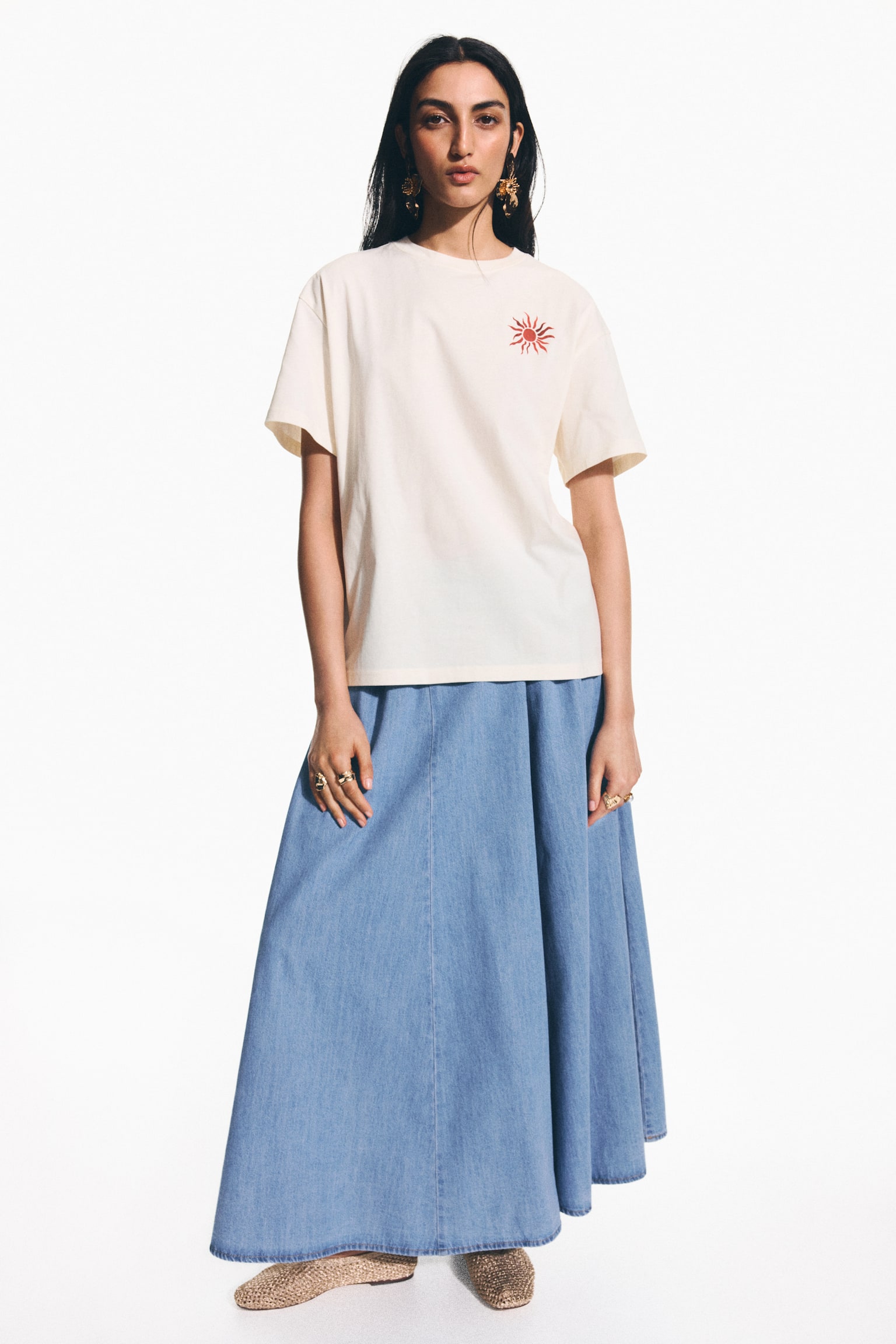 Printed T-shirt - Cream/Sol de Verano/Light blue/Salty Breeze/Red/Soleil - 3