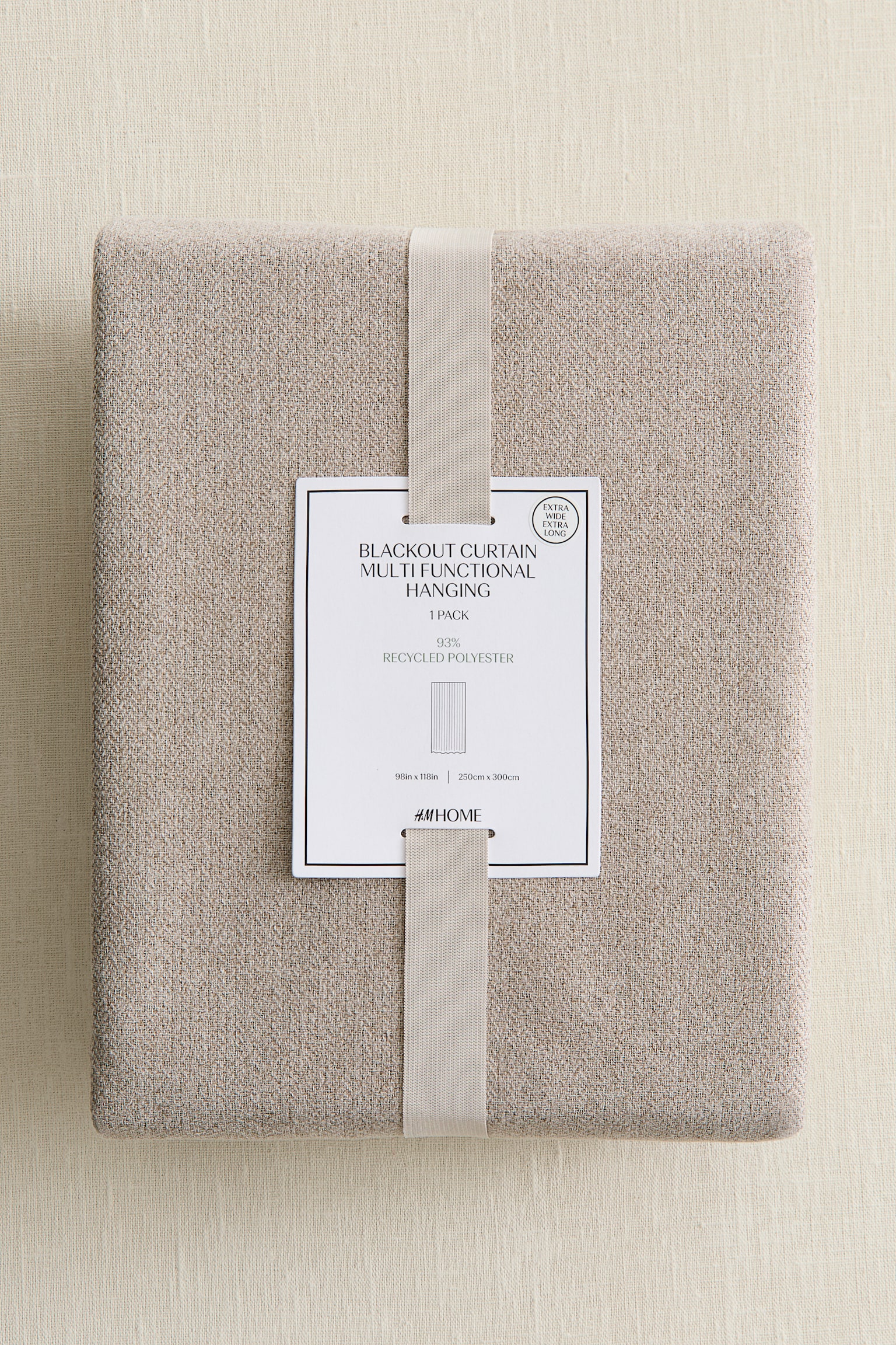 1-pack long and wide blackout curtain length - Beige marl/Khaki green - 3