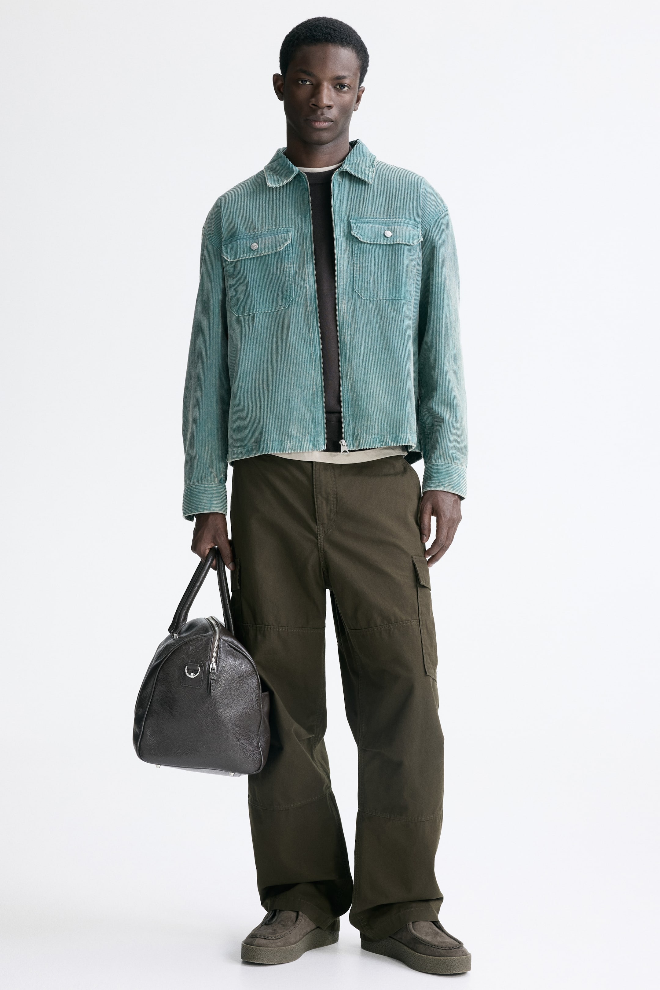 View larger image: Relaxed-Fit Cotton Cargo Pants - Brown - Men | H&M US 1