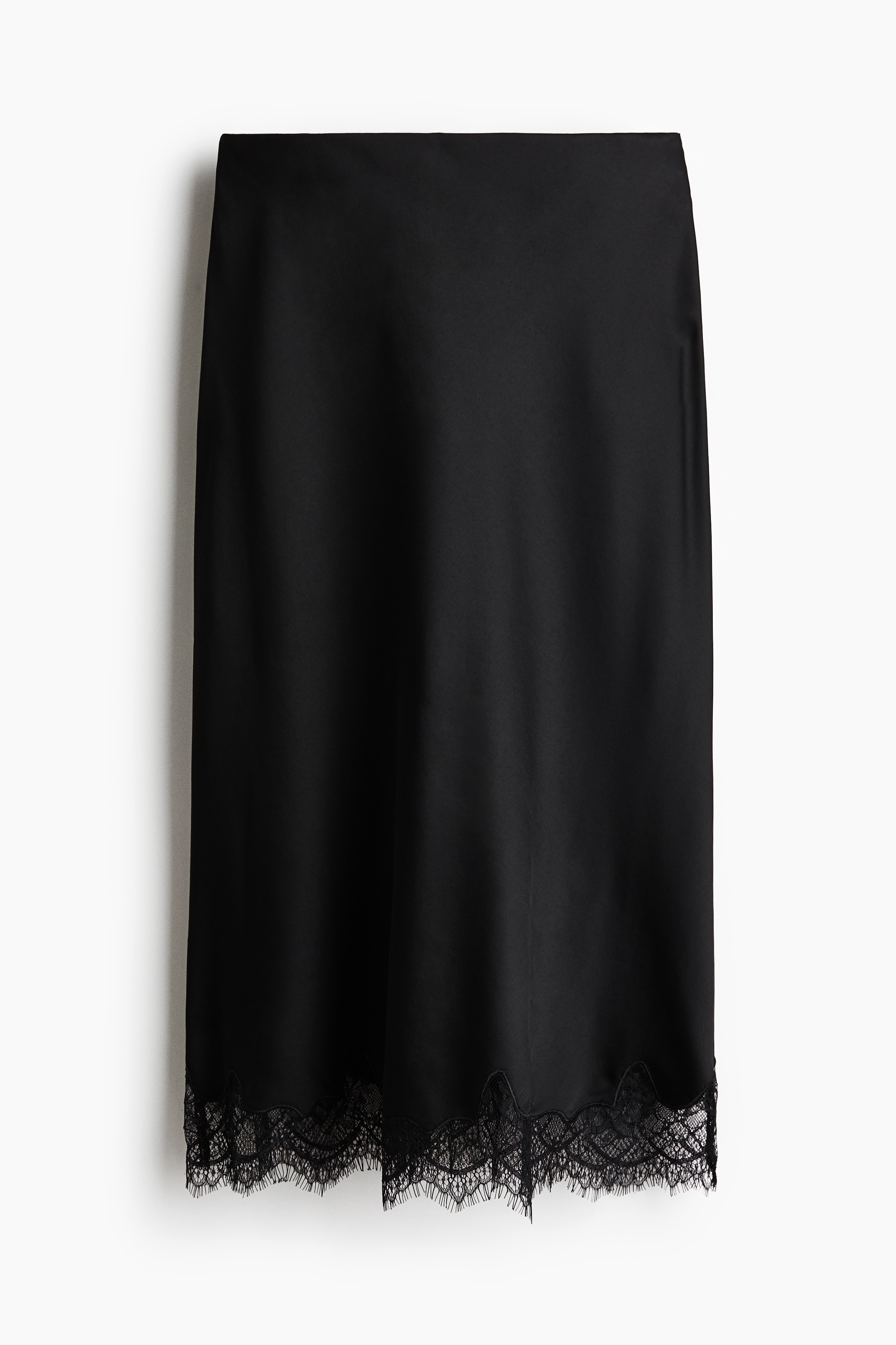 Lace-Trimmed Slip Skirt - Black/Dark dusty pink/Light beige/Light beige