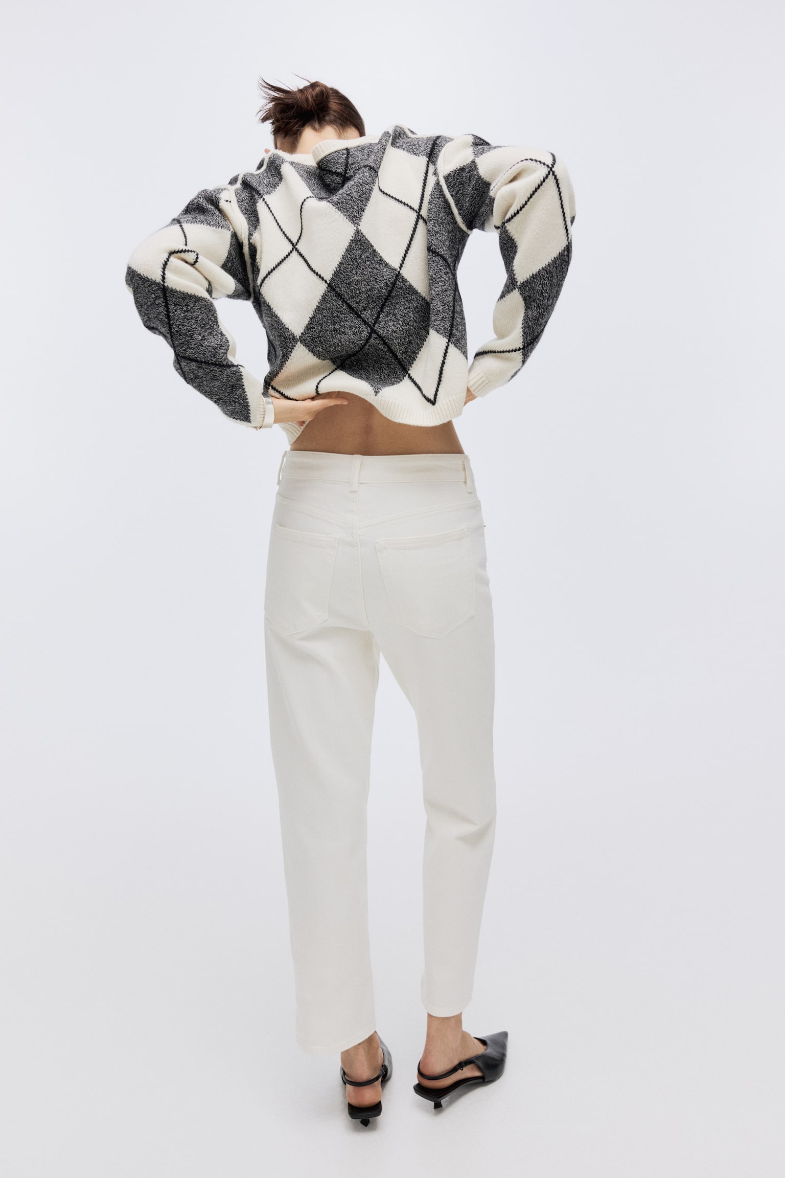 Mom Slim Fit High Waist Ankle Jeans - White/Dark denim grey/Dark denim blue/Denim blue/Denim blue/Light denim blue/Washed black/Denim blue/Cream - 4