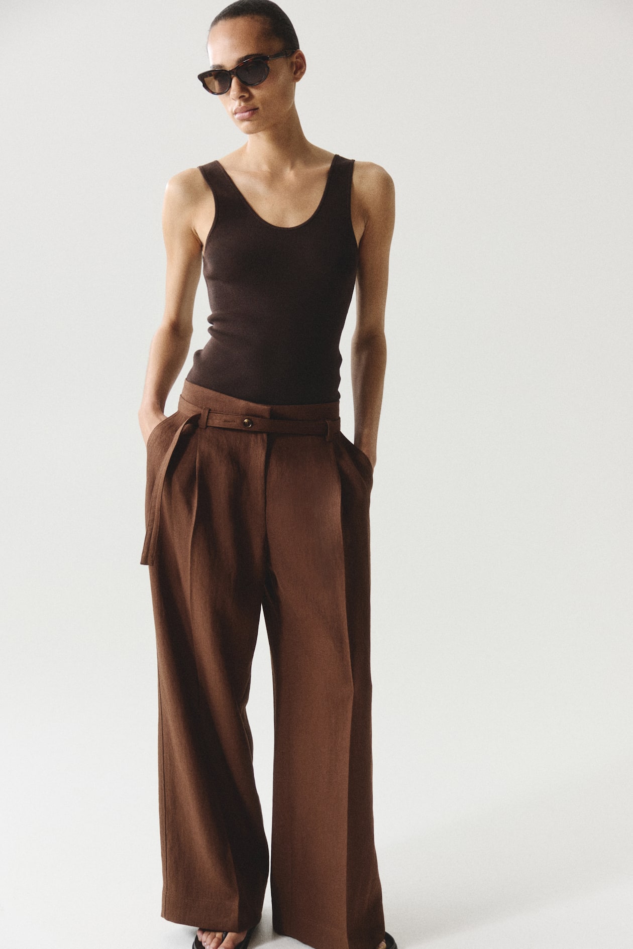wide leg brown dress pants women Alloy Apparel Tall High Waist Flare for in Size XS modern look without compromising on comfort Dark Brown Hot Fix Mesh