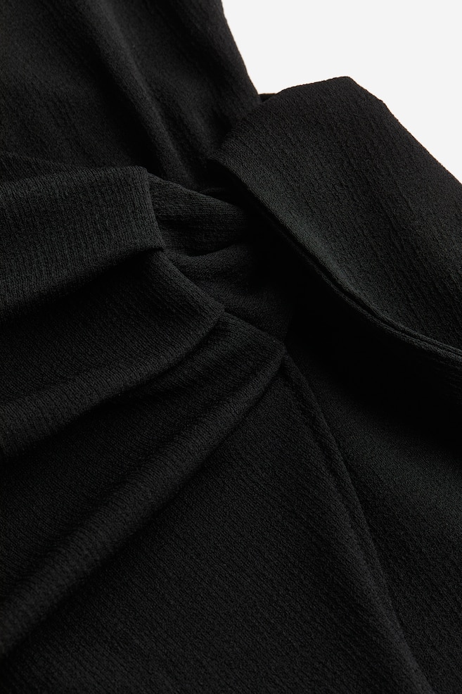 Jersey wrap dress - Black/Light beige - 7