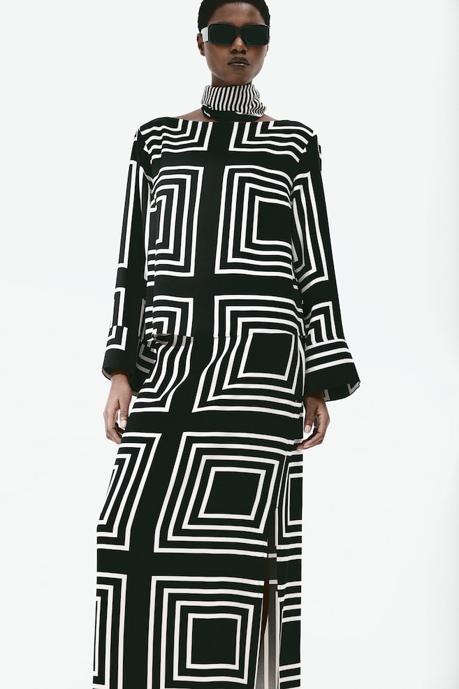 Pencil skirt - Black/Geometric pattern - 6