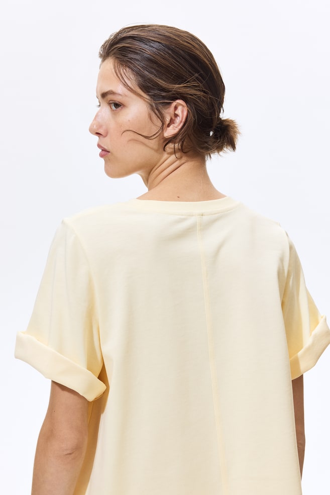 Camiseta en algodón pima-Amarillo claro - 4