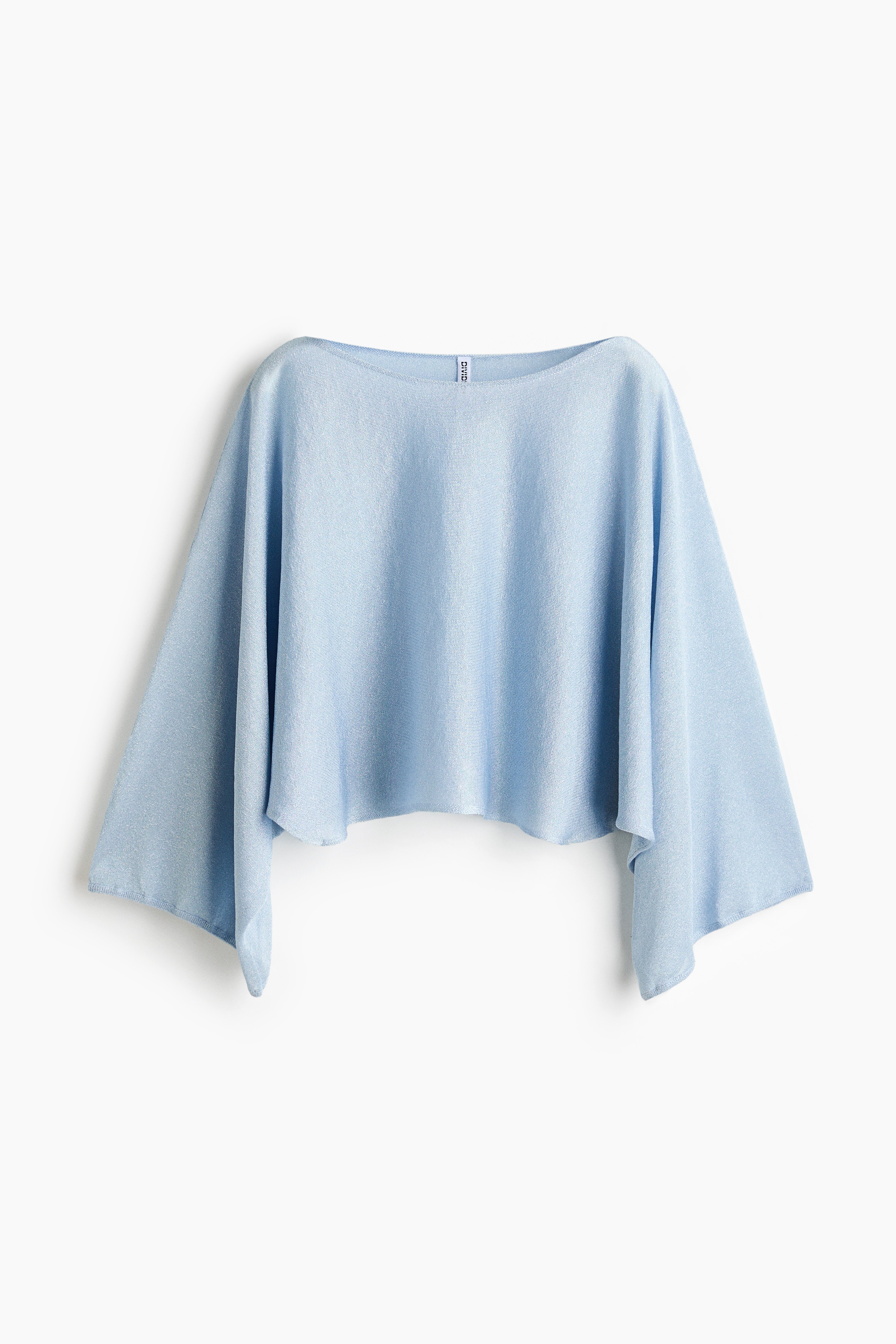 Shimmery Cape Top - Light blue/Light beige/glittery