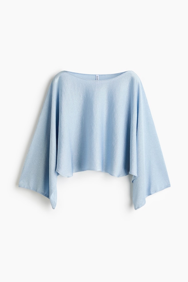 Shimmering cape top - Light blue - 1