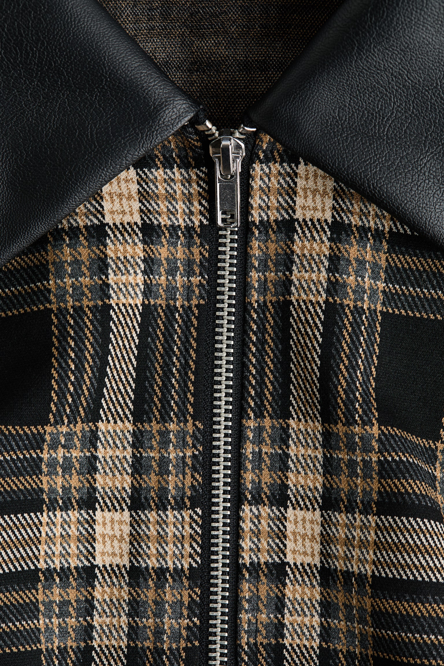 Collared jacket - Beige/Checked - 4