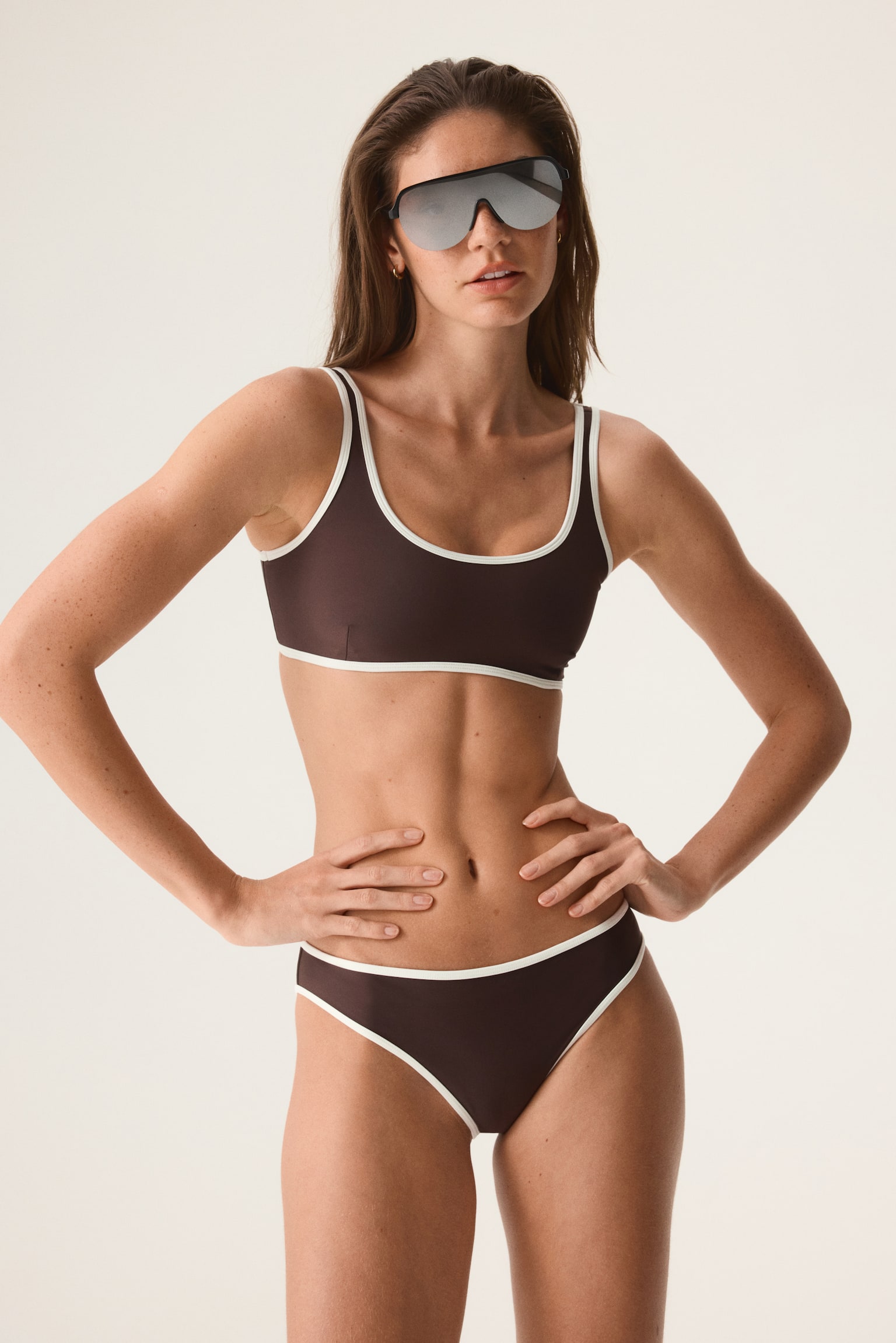 Sports bikini top - Coffee/Burgundy - 1