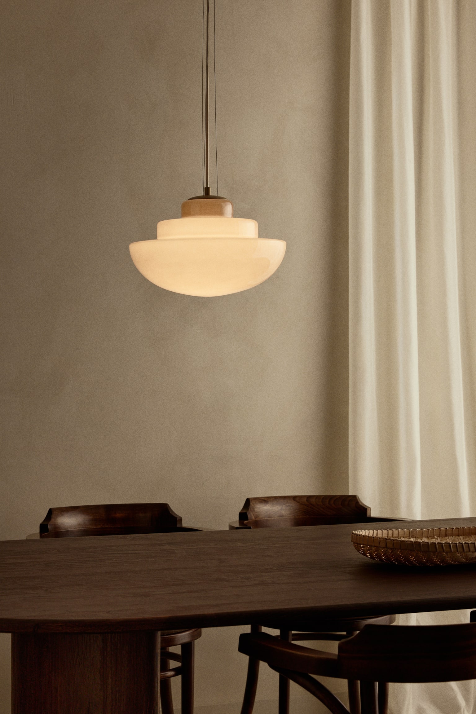 Pendelleuchte aus Glas - Beige/Weiß - 2