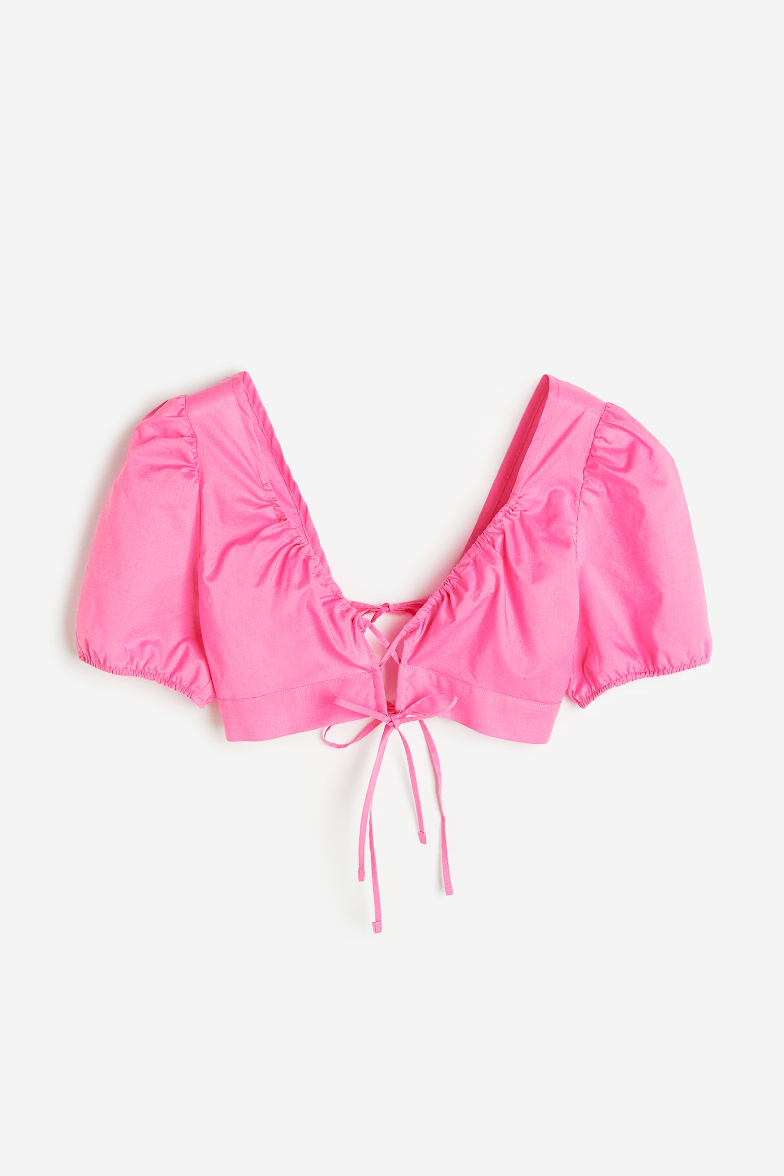 Drawstring-detail beach top - Pink - 1