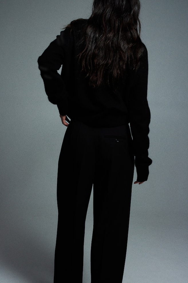 Wide twill trousers - Black/Black/Pinstriped/Dark grey - 6