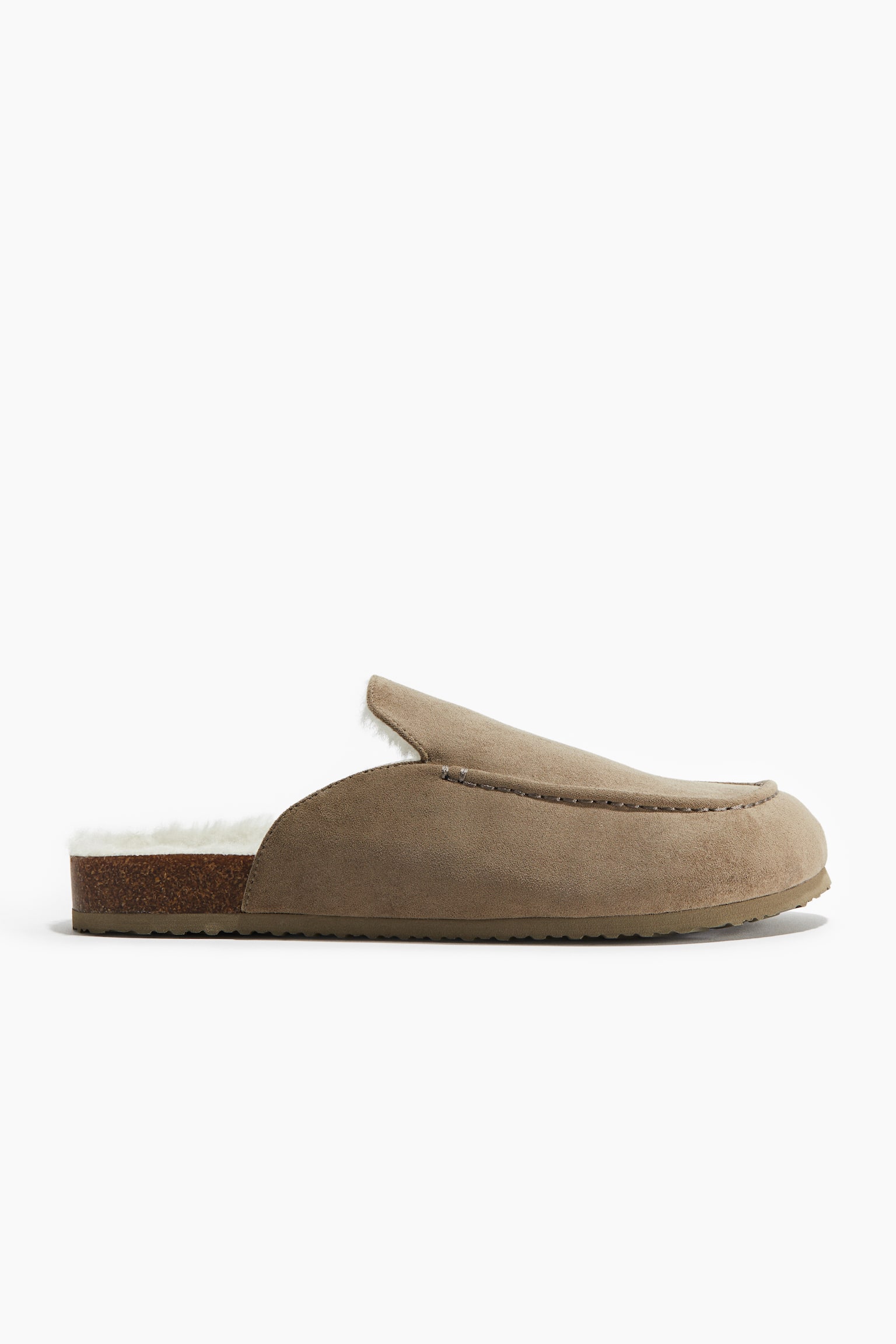 Pile-lined slippers - Beige - 3