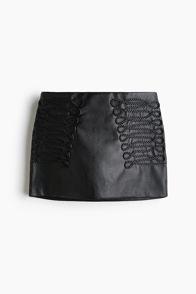 Braided-Detail Skirt - Black - 1