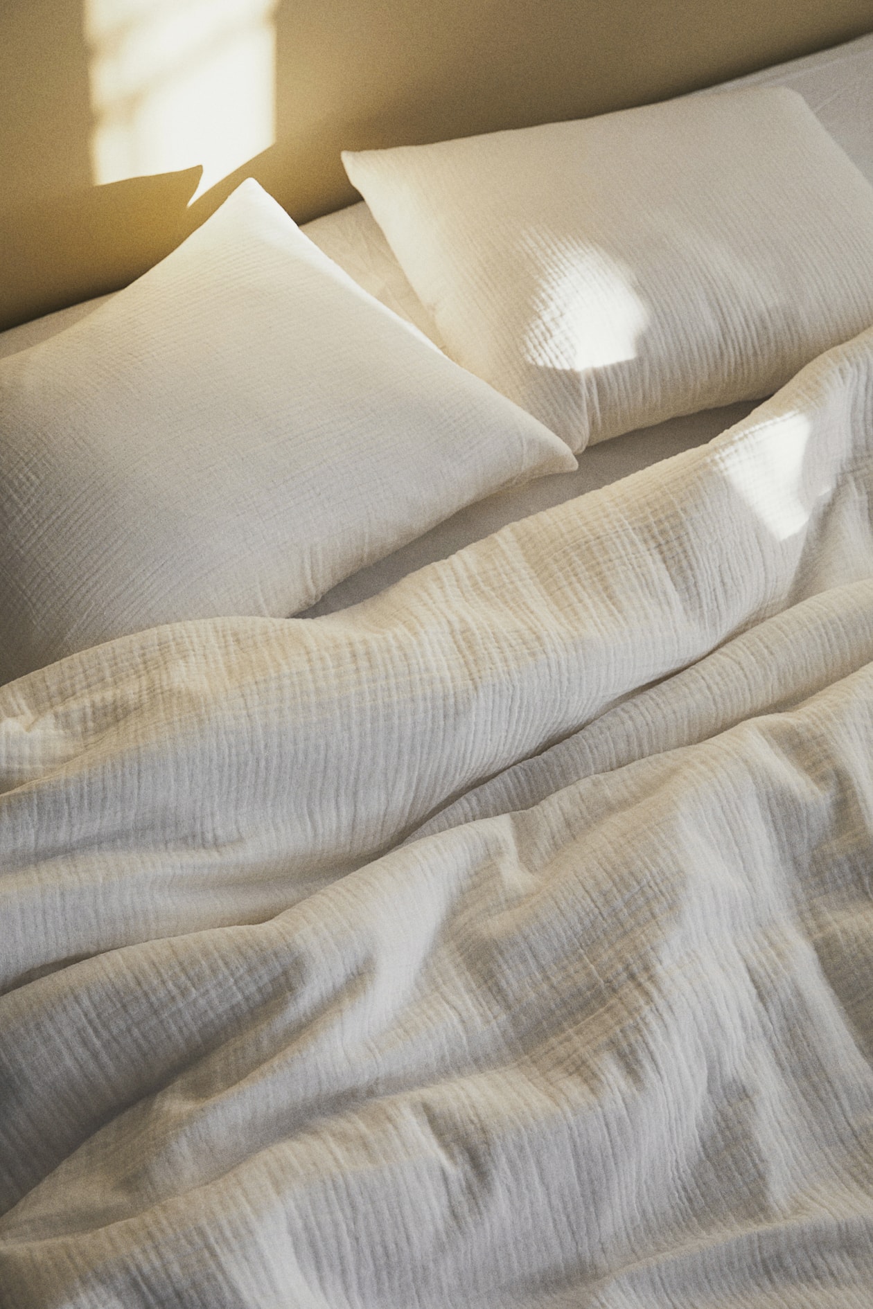 Parure de couette lit simple en mousseline - Blanc - Home All | H&M FR