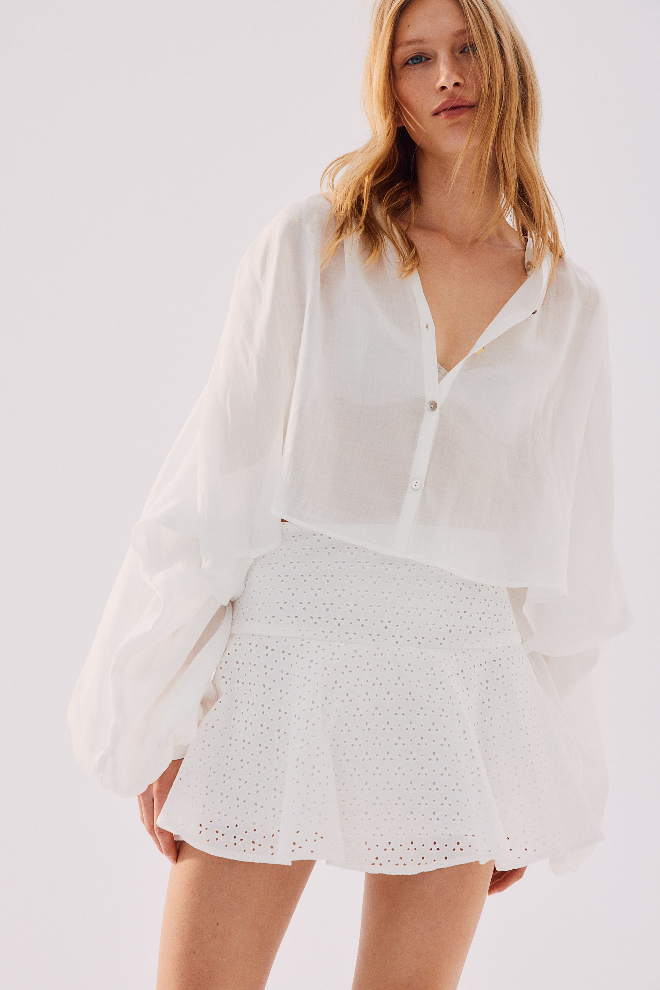 Flared Mini Skirt - White - Ladies | H&M US