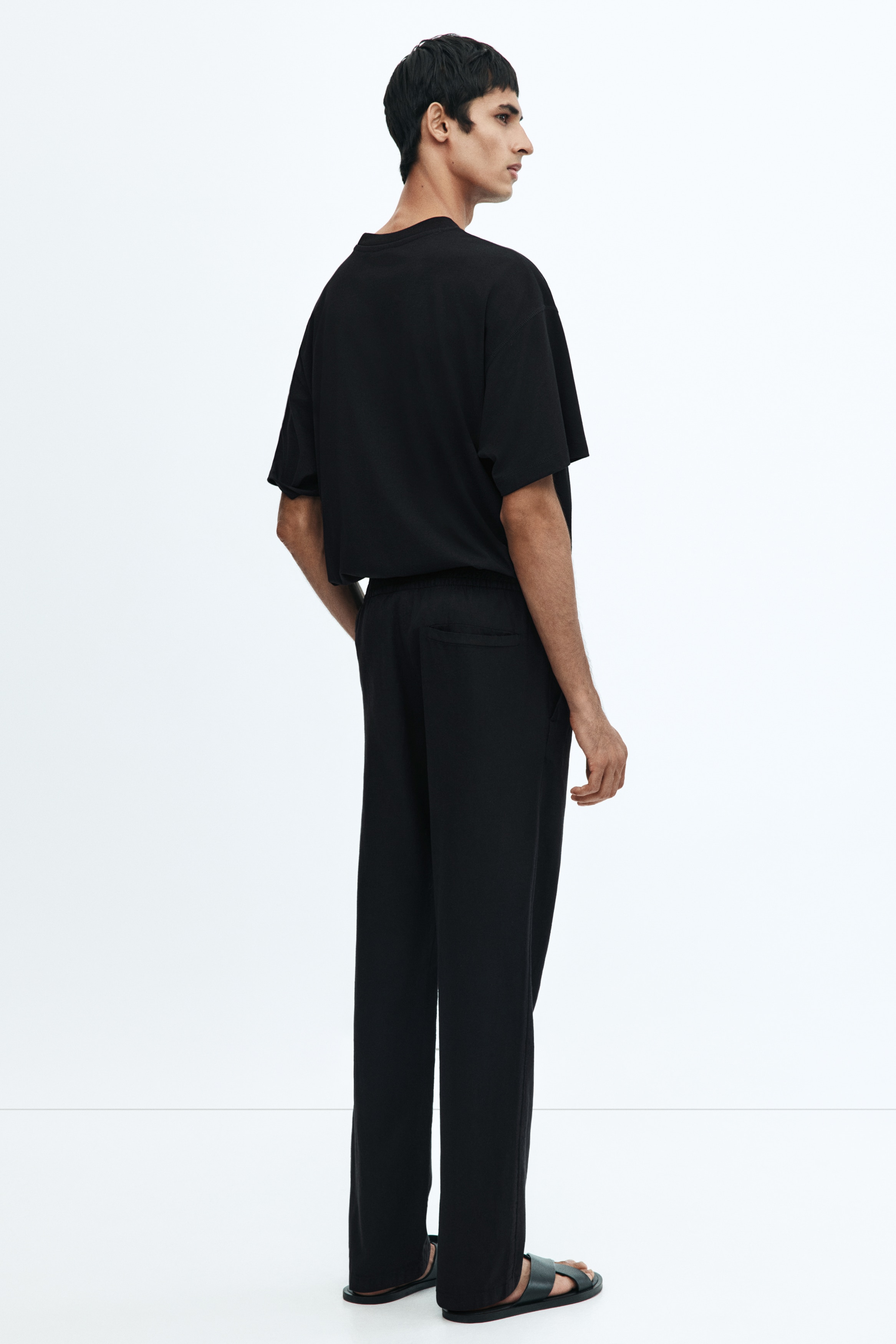 Men's Black Linen Pants | Slim Fit, Loose & Fitted | H&M US