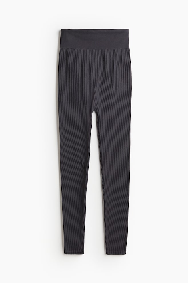 MAMA Seamless Ribbed Leggings - Dark gray/Black/Dark brown/Taupe - 1
