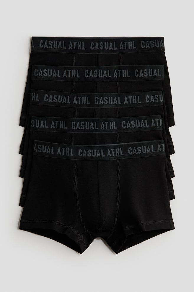 5er-Pack Baumwolltrunks - Schwarz/Casual ATHL/Mattblau/Hellgraumeliert/Hellgraumeliert/Dunkelgrau/Dunkles Khakigrün/Graumeliert/Dunkeltürkis/Fußbälle - 1