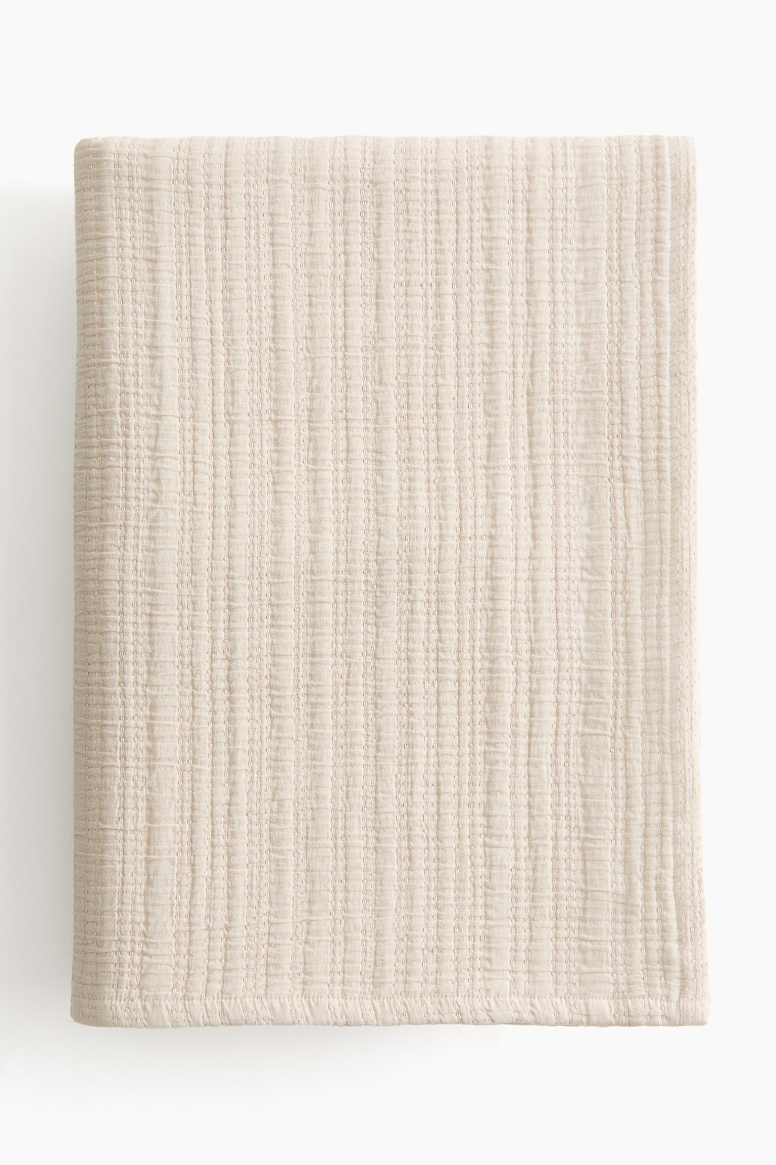 Cotton muslin bedspread - Light beige/Mole - 1