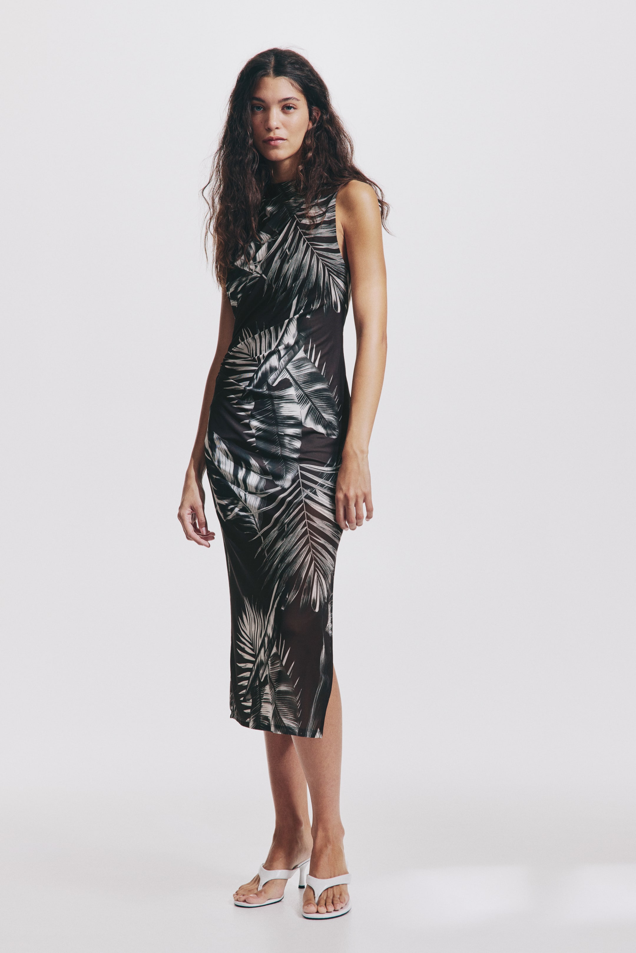 View larger image: Draped Midi Dress - Black/patterned - Ladies | H&M US 2