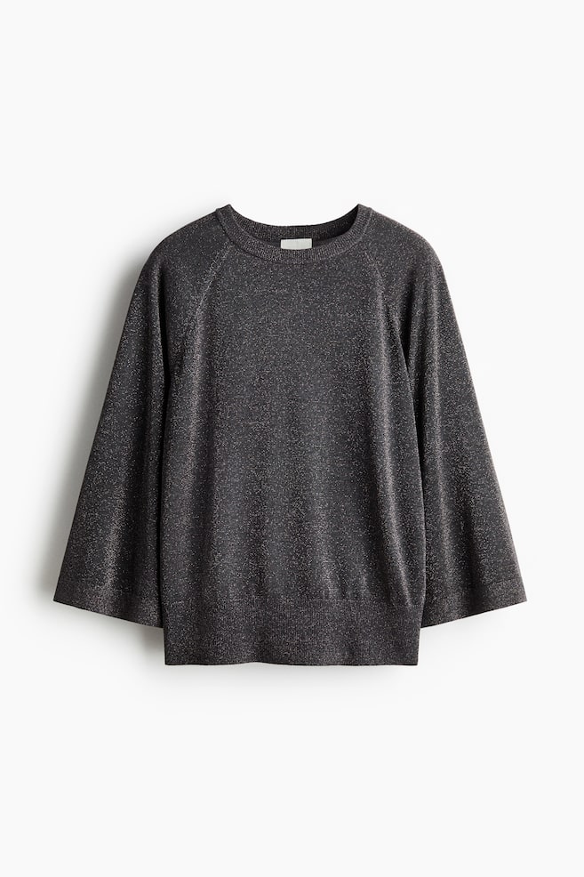 Fine-knit glittery top - Dark grey/Dusty pink marl/Dark khaki green - 1