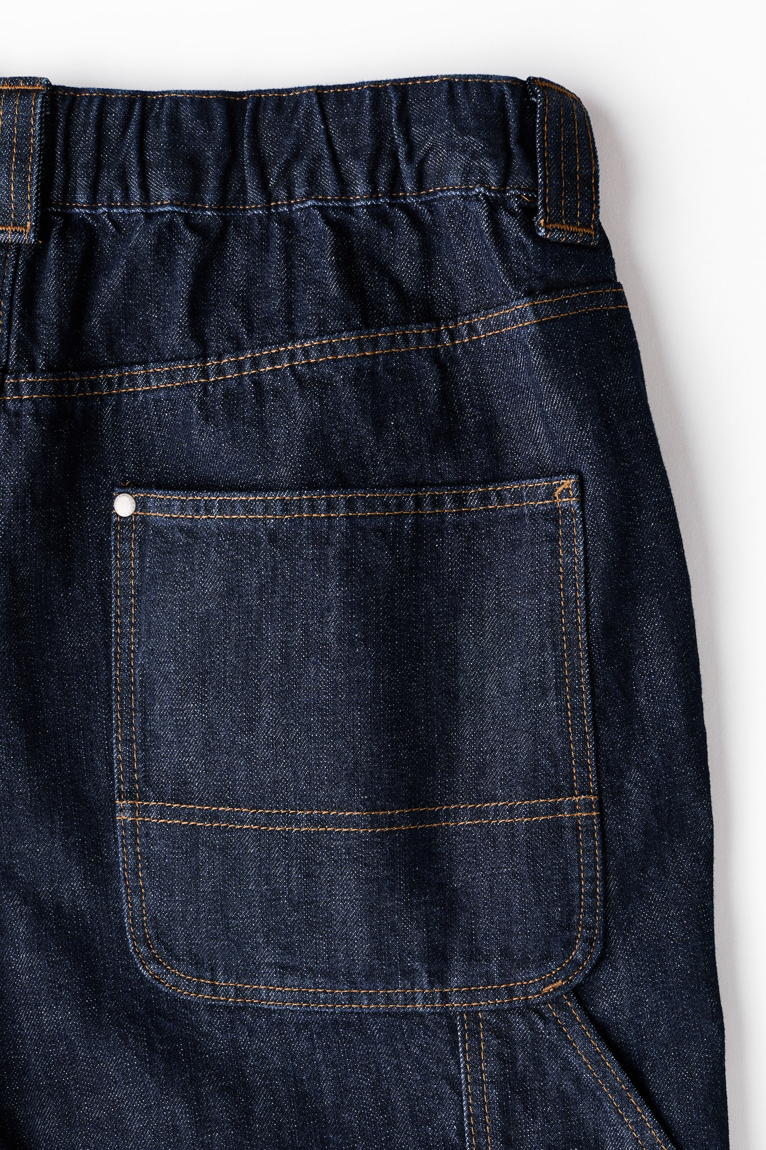 Мужские джинсы H&M Baggy Carpenter, цвет: Тёмный джинсовый синий — фото 5