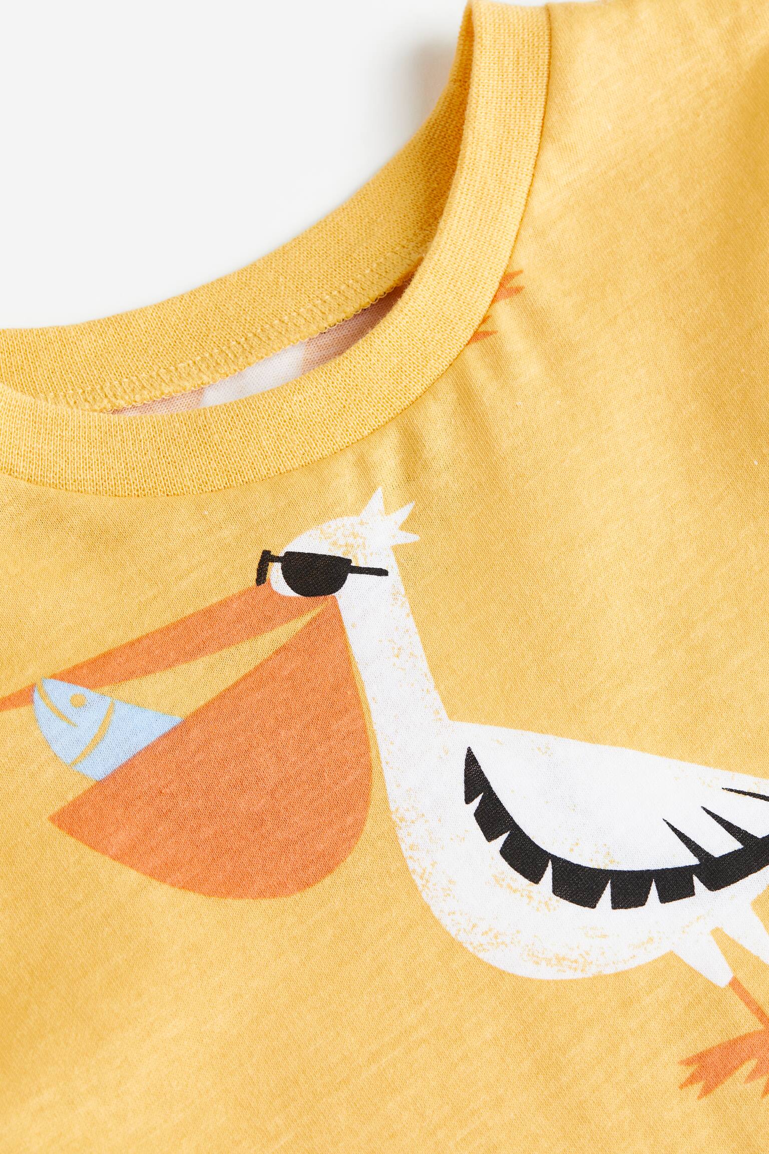 Cotton Tee - Yellow/Pelicans/Light green/Crocodile - 2