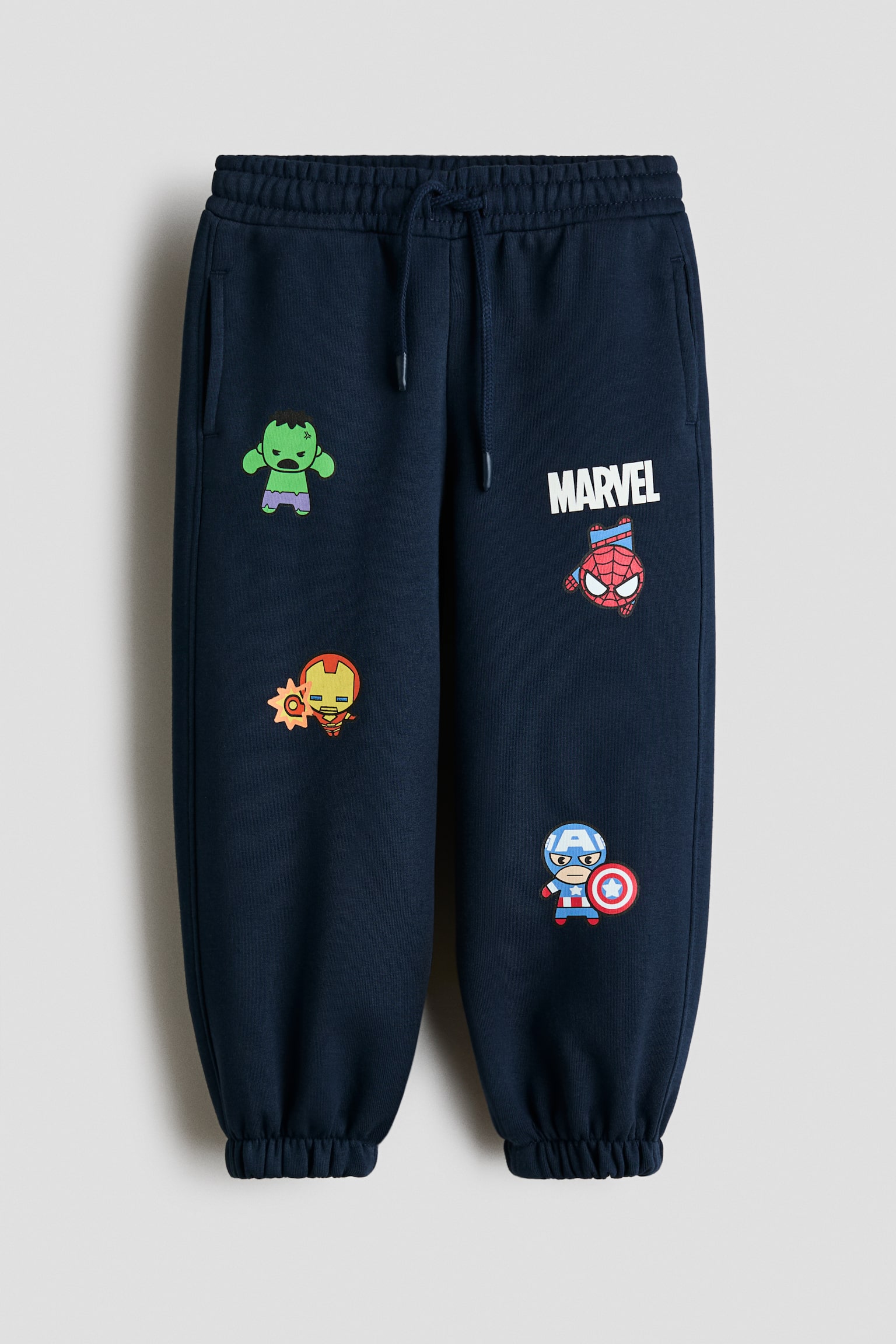 Teplákové kalhoty jogger s potiskem - Námořnická modř/Marvel Comics/Černá/Minecraft/Tmavě hnědá/Pokémon