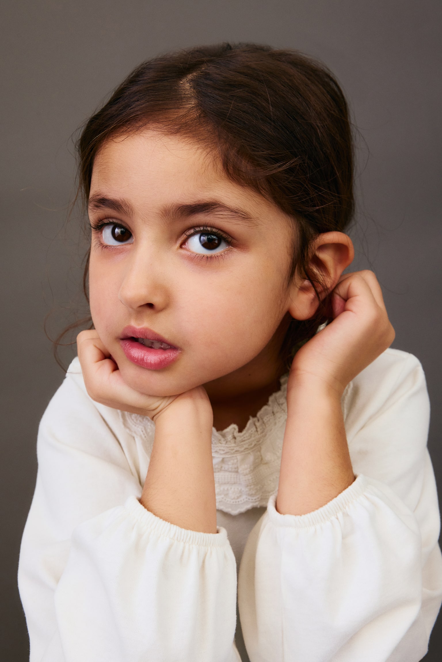 Blusa de algodón con cuello - Blanco - 3