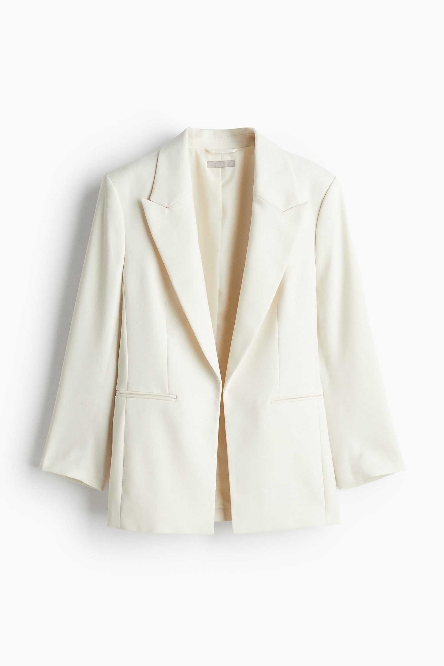 Fitted Blazer - White/Black/Light beige - 2